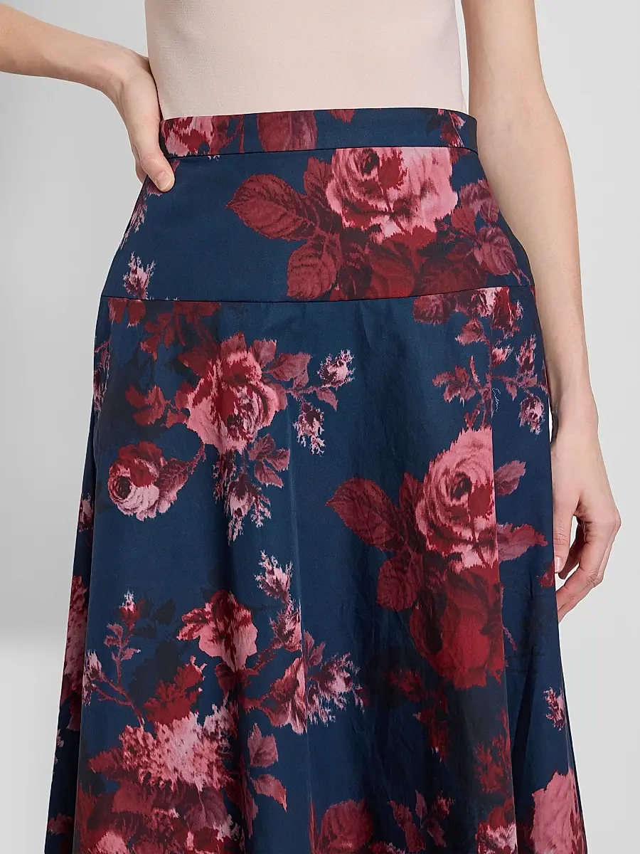 Erdem Women's Floral Cotton A-Line Midi Skirt | Thumbnail 5