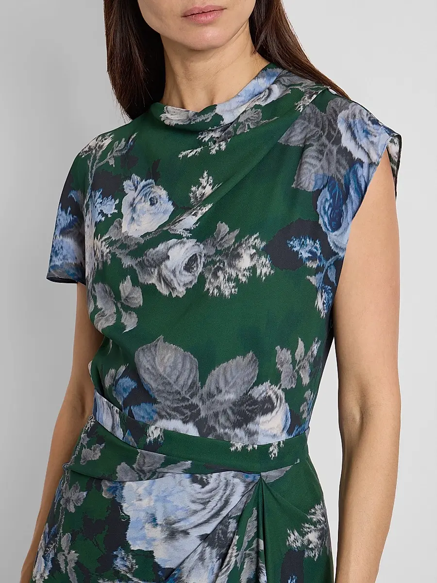 Erdem Women's Draped Floral Crepe Top | Thumbnail 5 Erdem Women's Draped Floral Crepe Top | Thumbnail 5