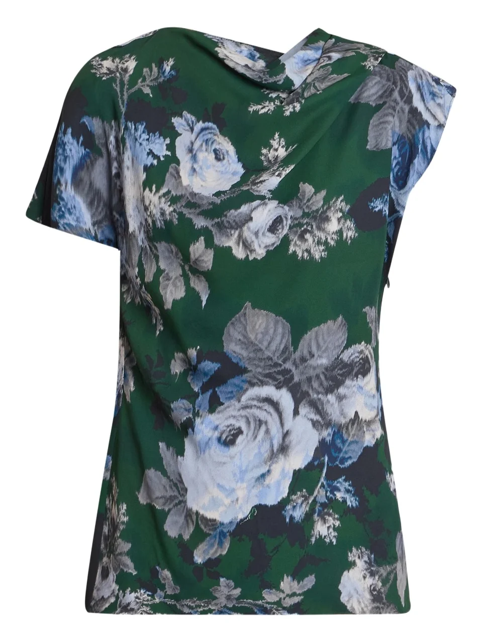 Women's Draped Floral Crepe Top Women's Draped Floral Crepe Top