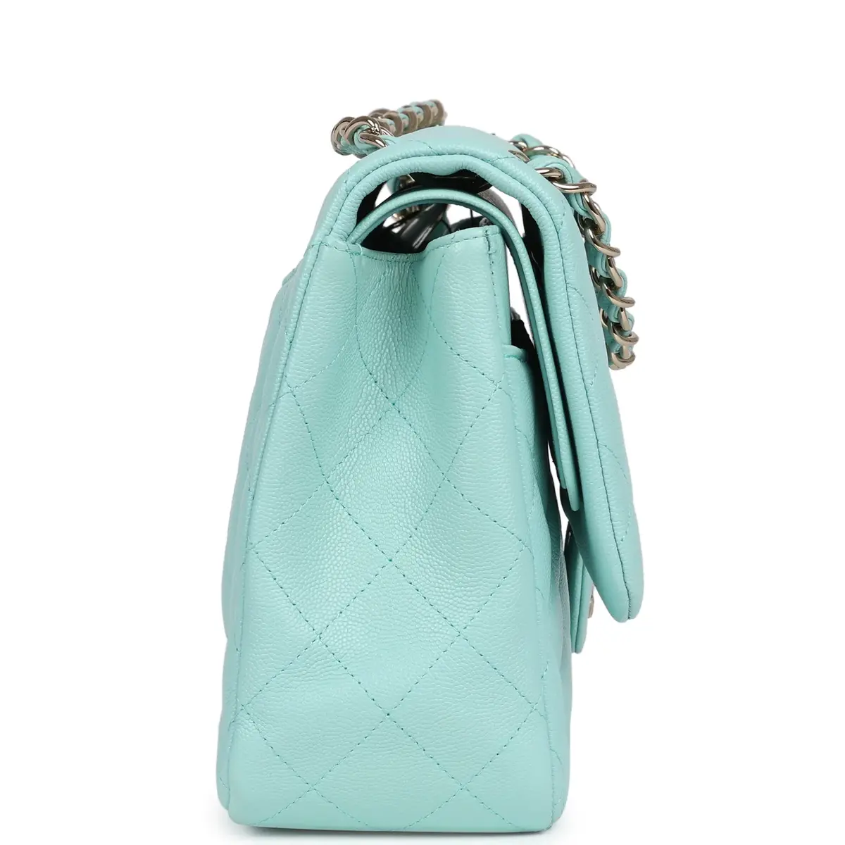 Chanel Chanel Jumbo Classic Double Flap Light Blue Caviar Light Gold Hardware | Thumbnail 3 Chanel Chanel Jumbo Classic Double Flap Light Blue Caviar Light Gold Hardware | Thumbnail 3