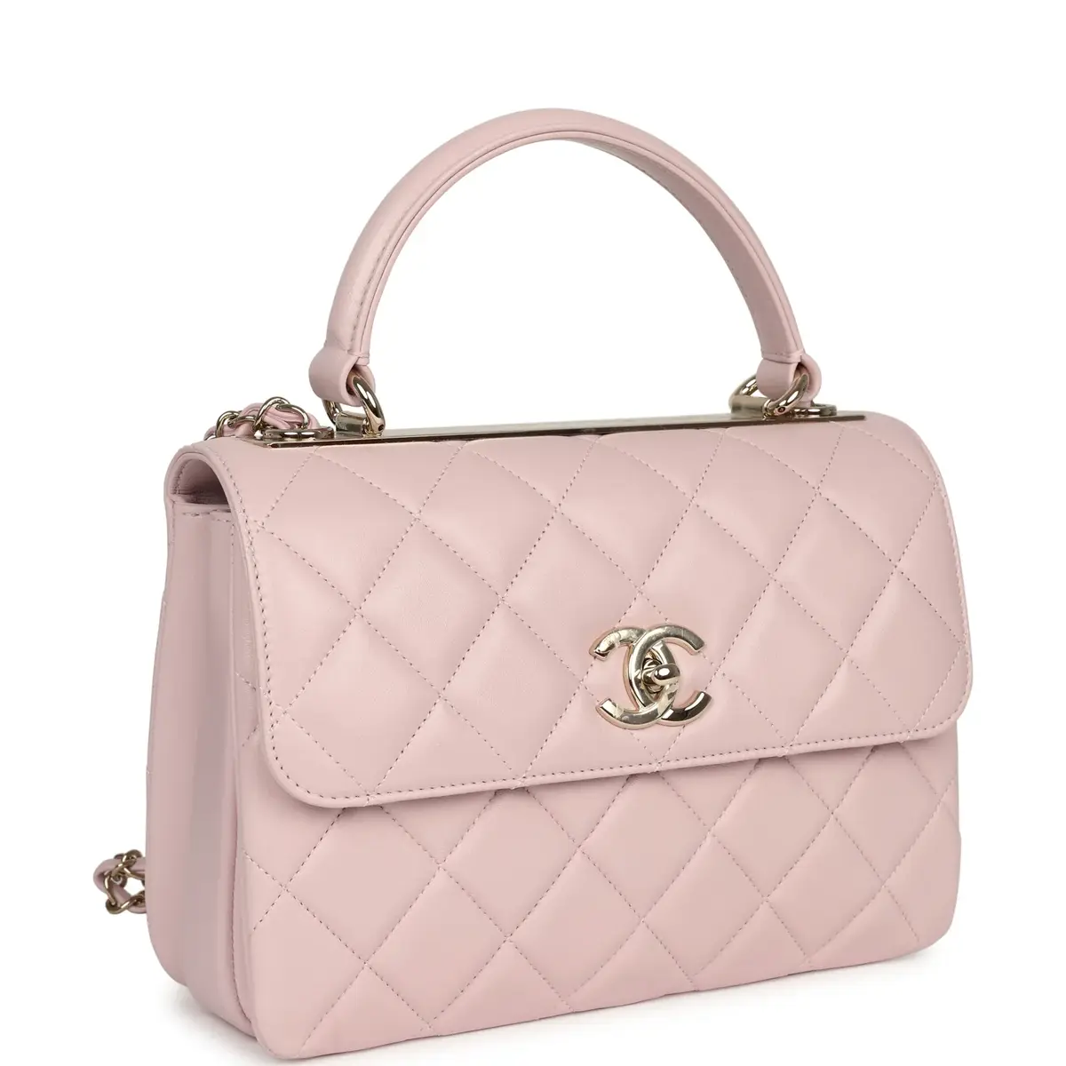 Chanel Chanel Medium Trendy CC Top Handle Flap Light Pink Lambskin Light Gold Hardware | Thumbnail 2 Chanel Chanel Medium Trendy CC Top Handle Flap Light Pink Lambskin Light Gold Hardware | Thumbnail 2