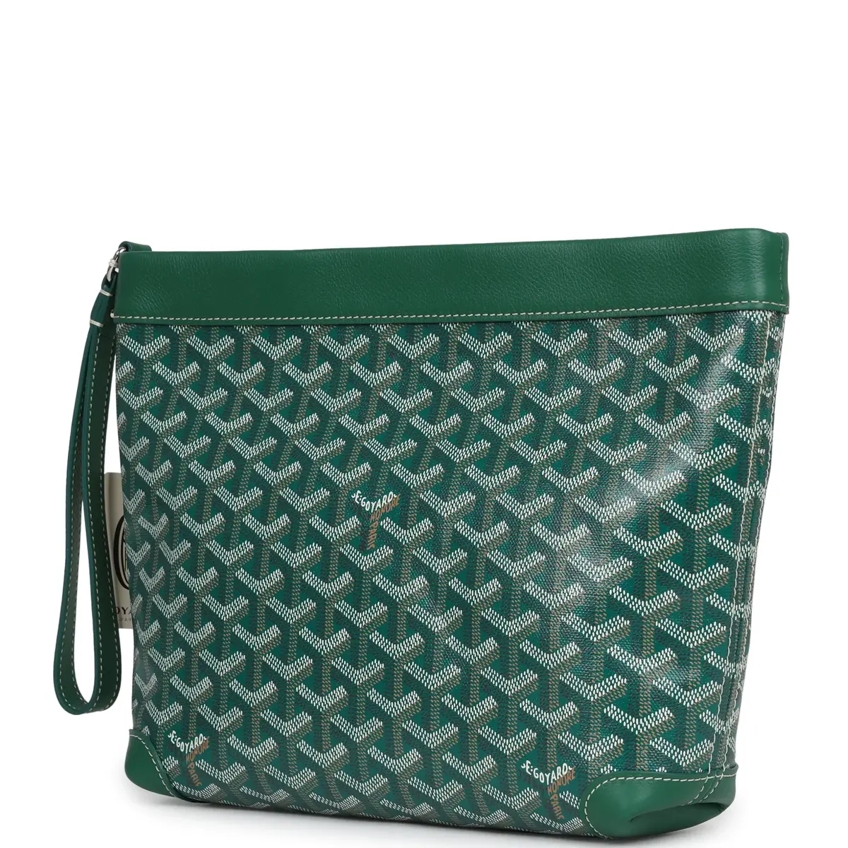 goyard Goyard Goyardine Canvas Green Conti Pouch Palladium Hardware | Thumbnail 6