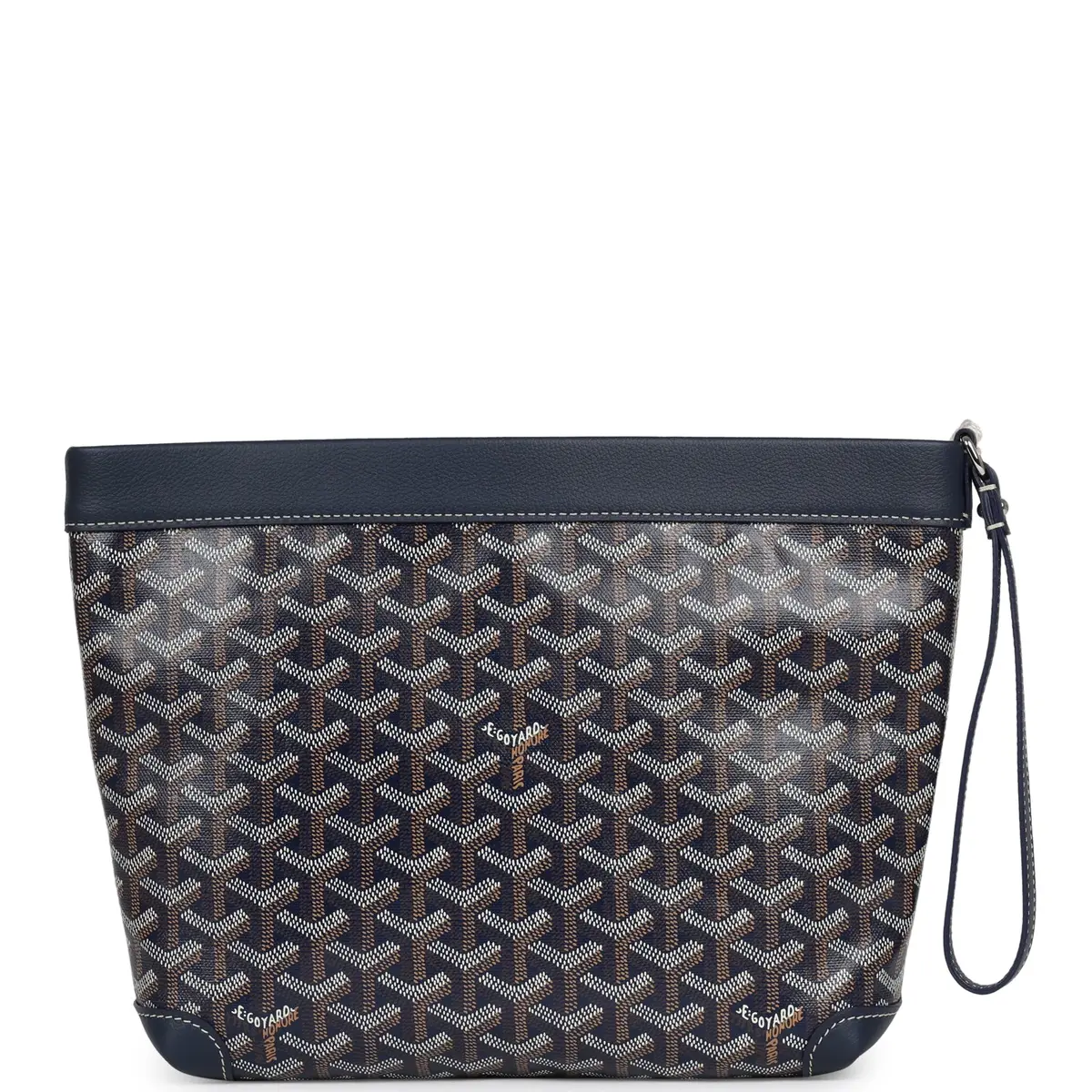 goyard Goyard Goyardine Canvas Navy Blue Conti Pouch Palladium Hardware | Thumbnail 4 goyard Goyard Goyardine Canvas Navy Blue Conti Pouch Palladium Hardware | Thumbnail 4