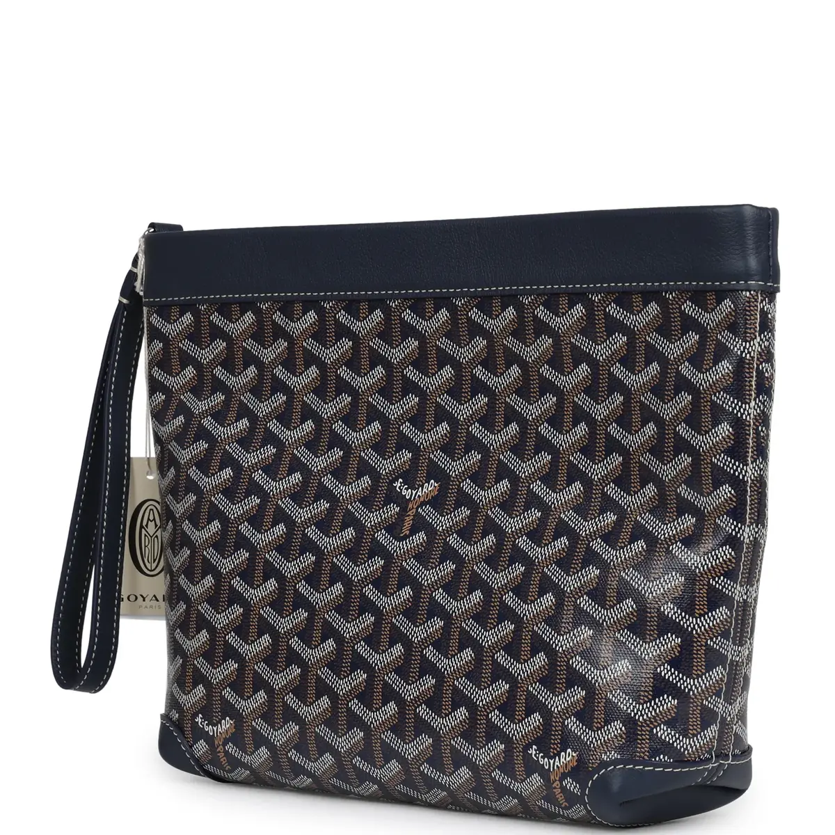 goyard Goyard Goyardine Canvas Navy Blue Conti Pouch Palladium Hardware | Thumbnail 6 goyard Goyard Goyardine Canvas Navy Blue Conti Pouch Palladium Hardware | Thumbnail 6