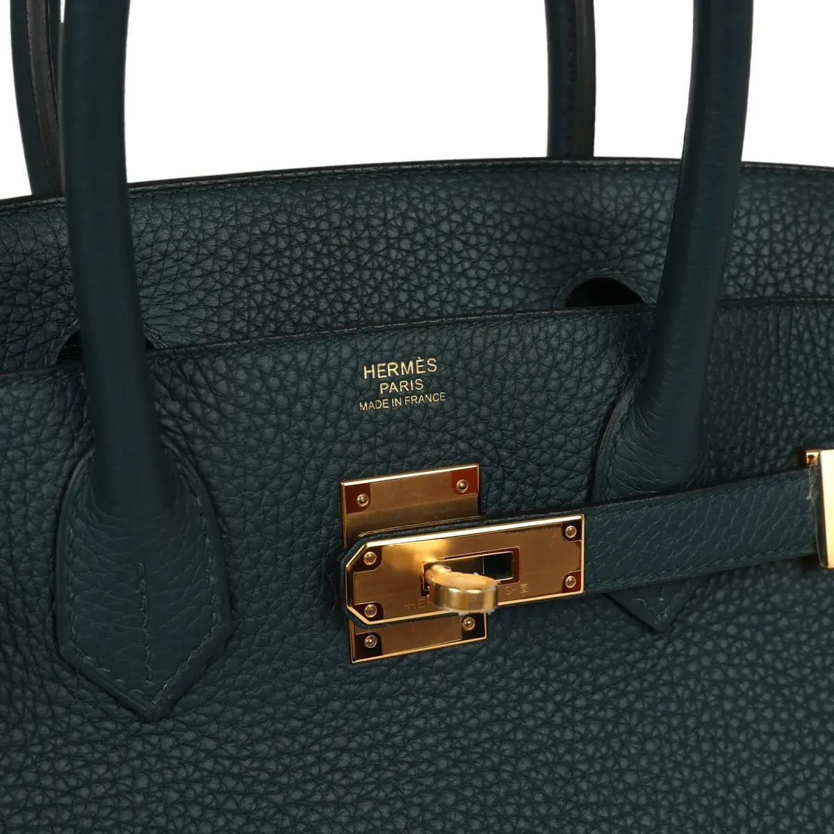 HERMÈS Hermes Birkin 30 Vert Cypress Clemence Gold Hardware | Thumbnail 7 HERMÈS Hermes Birkin 30 Vert Cypress Clemence Gold Hardware | Thumbnail 7