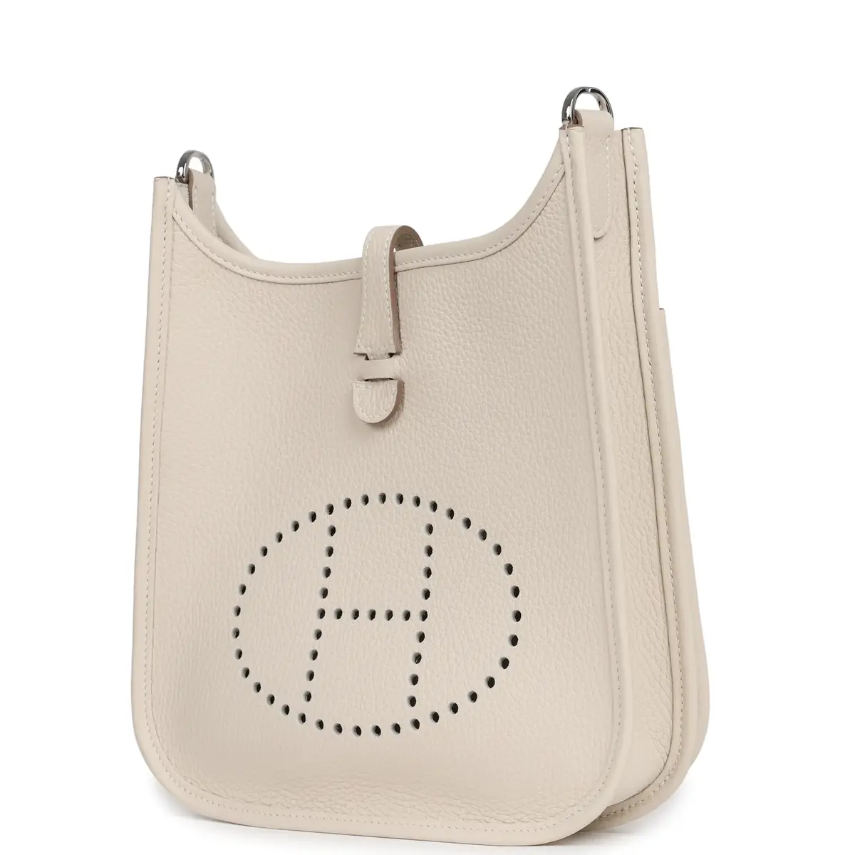 HERMÈS Hermes Evelyne 23 Craie Clemence Palladium Hardware | Thumbnail 5 HERMÈS Hermes Evelyne 23 Craie Clemence Palladium Hardware | Thumbnail 5