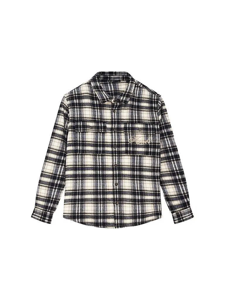 Ksubi Men's Signed Rosebowl Checked Logo Flannel Shirt