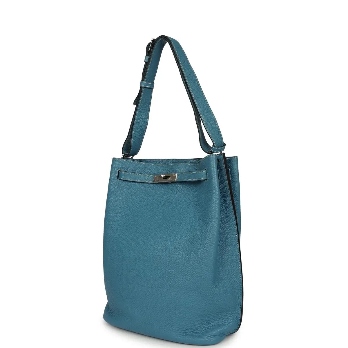 HERMÈS Pre-owned Hermes So Kelly 26 Blue Jean Clemence Palladium Hardware | Thumbnail 5 HERMÈS Pre-owned Hermes So Kelly 26 Blue Jean Clemence Palladium Hardware | Thumbnail 5