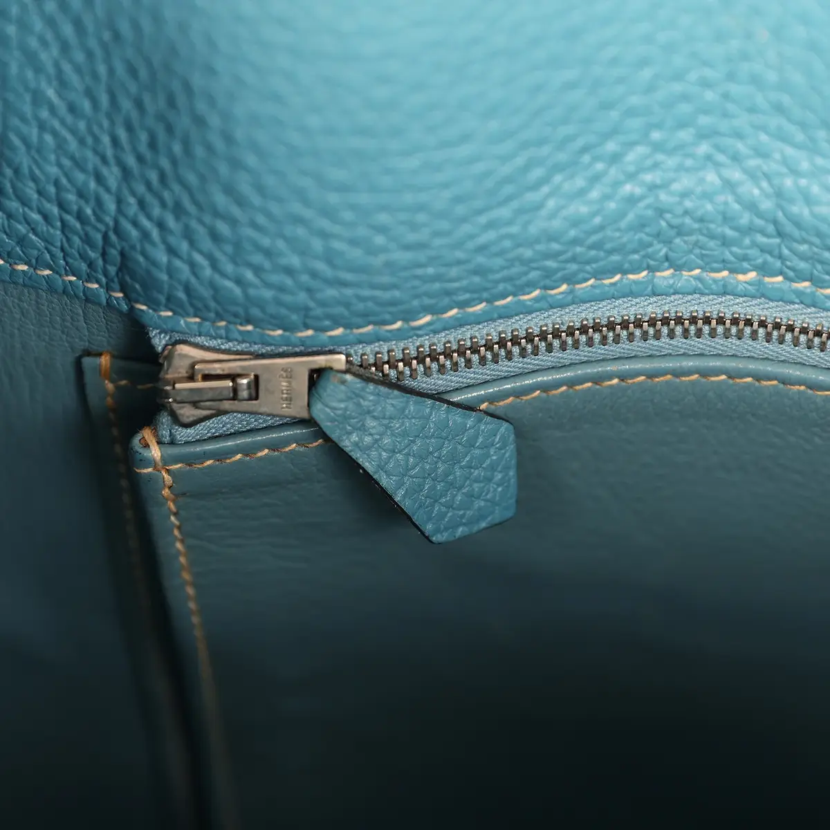 HERMÈS Pre-owned Hermes So Kelly 26 Blue Jean Clemence Palladium Hardware | Thumbnail 8 HERMÈS Pre-owned Hermes So Kelly 26 Blue Jean Clemence Palladium Hardware | Thumbnail 8