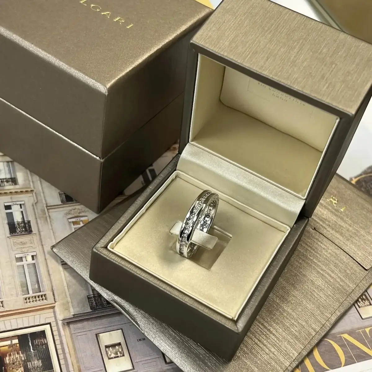BVLGARI Bulgari B.zero1 18K White Gold Diamond Band Ring Sz. 11.25 by The Solist | Thumbnail 4 BVLGARI Bulgari B.zero1 18K White Gold Diamond Band Ring Sz. 11.25 by The Solist | Thumbnail 4