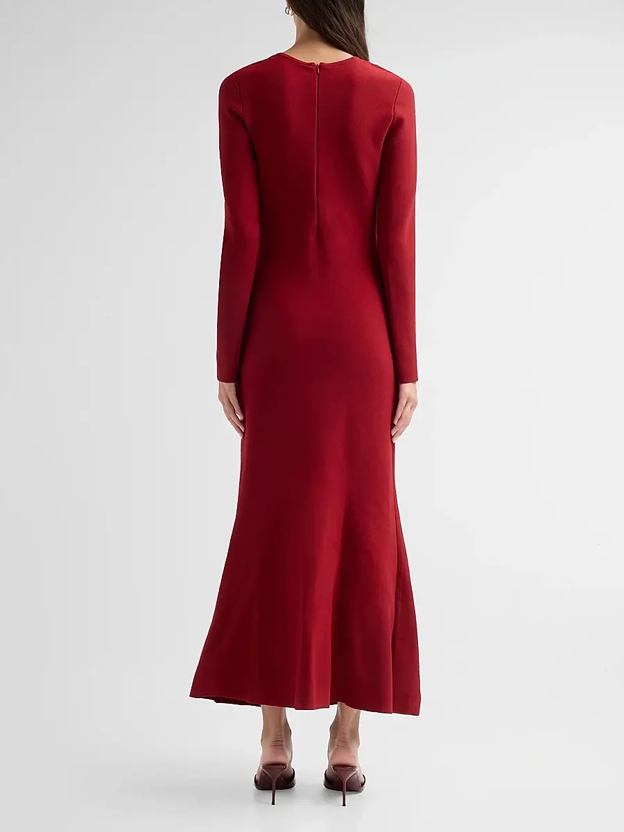 Lela Rose Women's Velvet Jacquard Knit Trumpet Maxi-Dress | Thumbnail 3 Lela Rose Women's Velvet Jacquard Knit Trumpet Maxi-Dress | Thumbnail 3