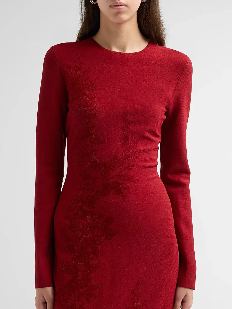 Lela Rose Women's Velvet Jacquard Knit Trumpet Maxi-Dress | Thumbnail 5 Lela Rose Women's Velvet Jacquard Knit Trumpet Maxi-Dress | Thumbnail 5