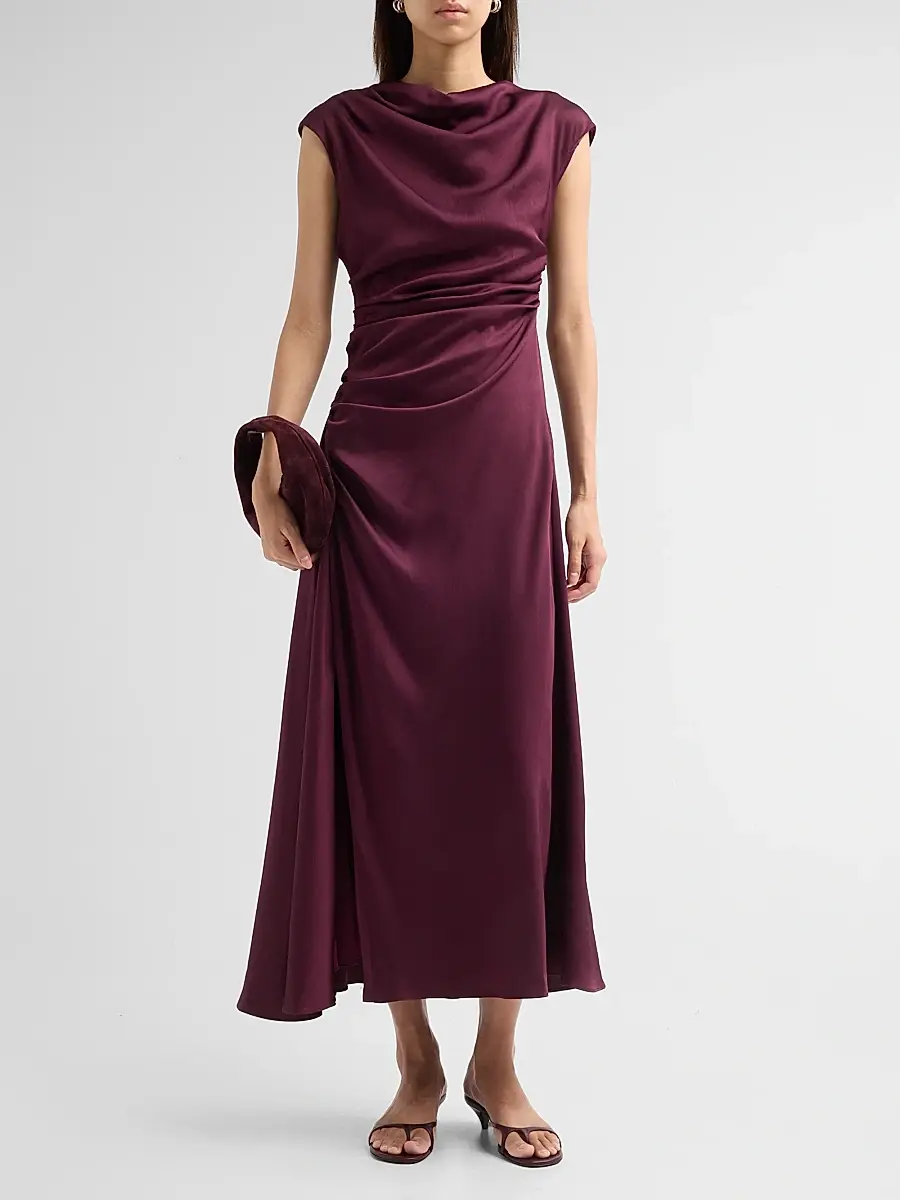 Simkhai Women's Burke Draped Midi Dress | Thumbnail 2