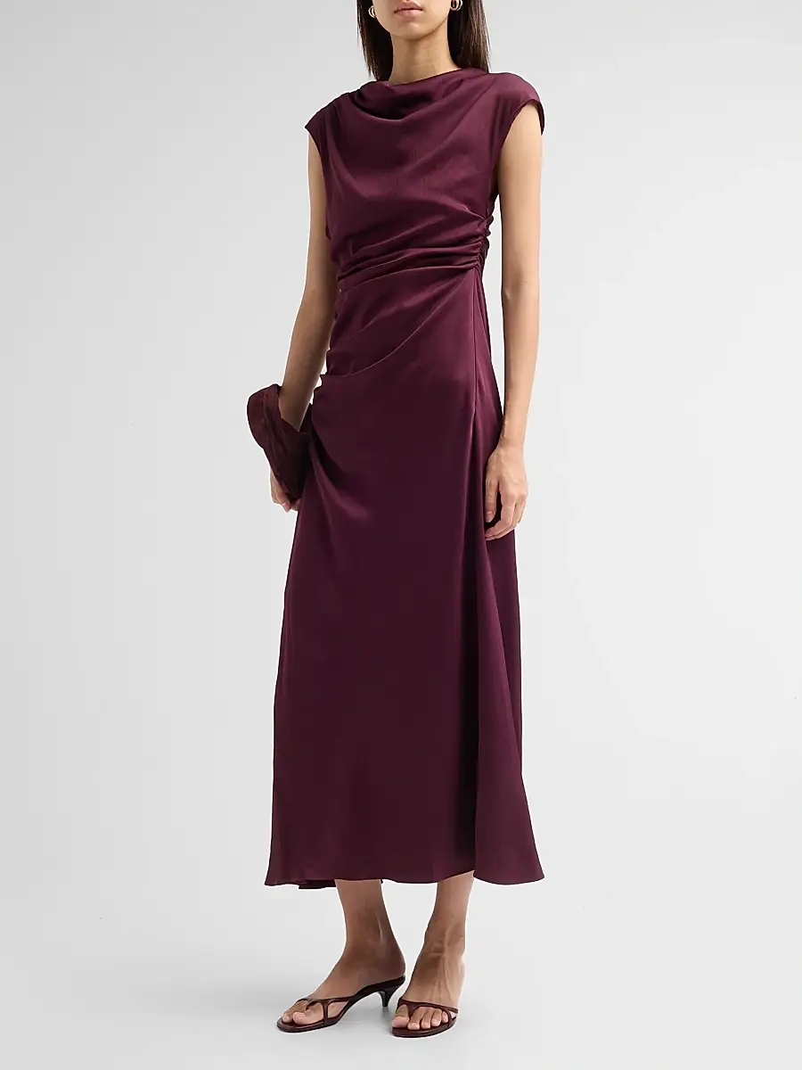 Simkhai Women's Burke Draped Midi Dress | Thumbnail 4