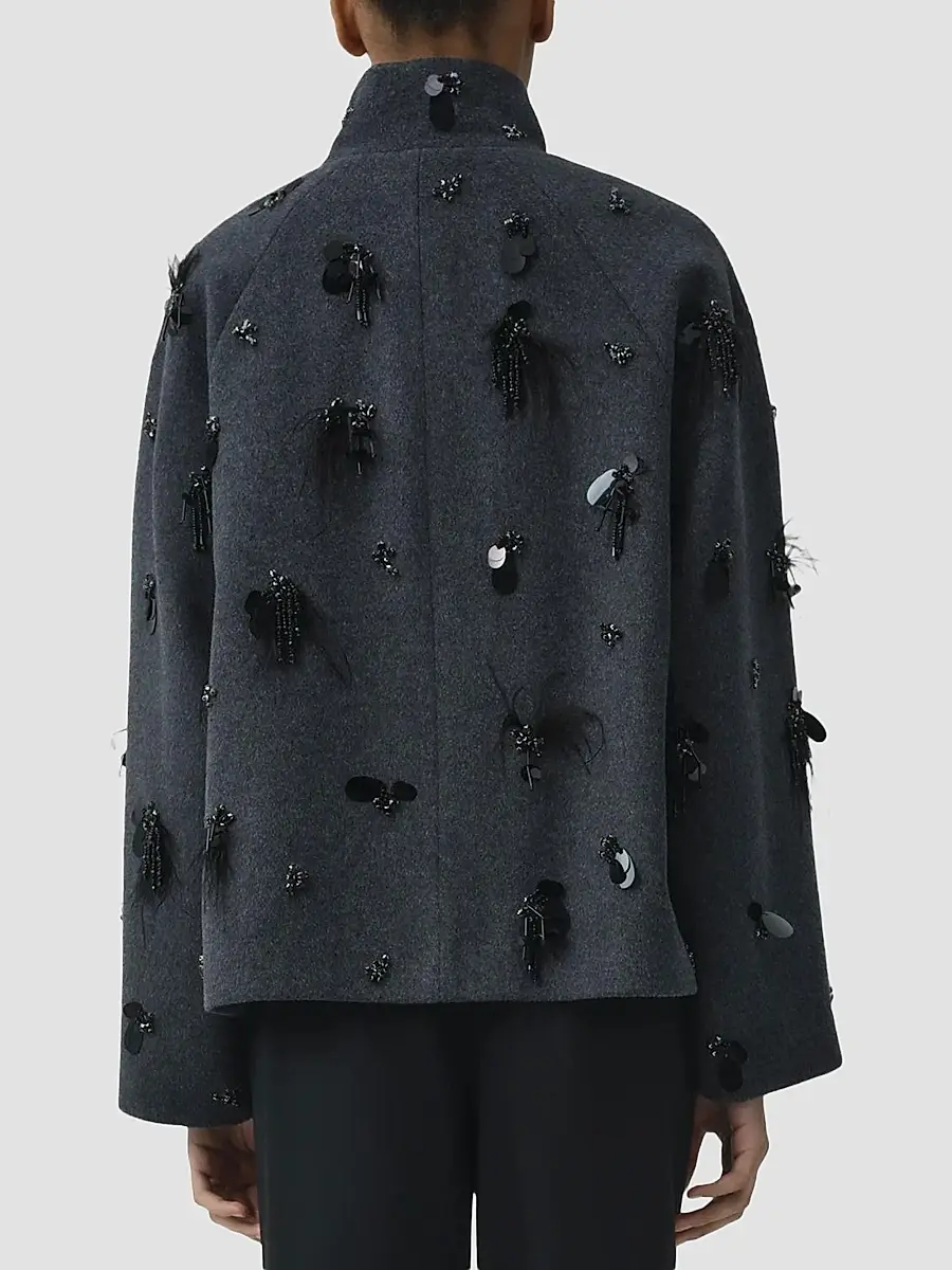 Simkhai Women's Siena Embellished Wool-Blend Jacket | Thumbnail 3 Simkhai Women's Siena Embellished Wool-Blend Jacket | Thumbnail 3