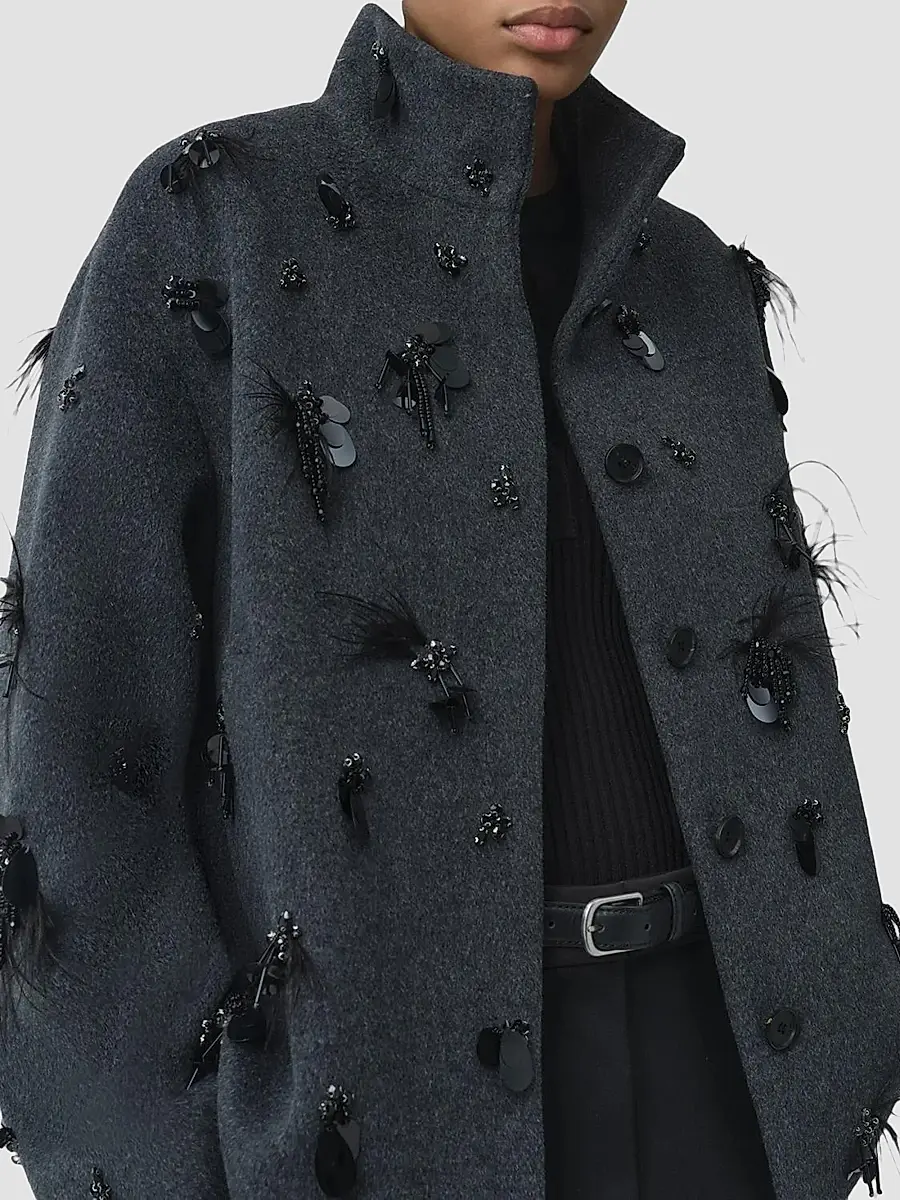 Simkhai Women's Siena Embellished Wool-Blend Jacket | Thumbnail 5 Simkhai Women's Siena Embellished Wool-Blend Jacket | Thumbnail 5