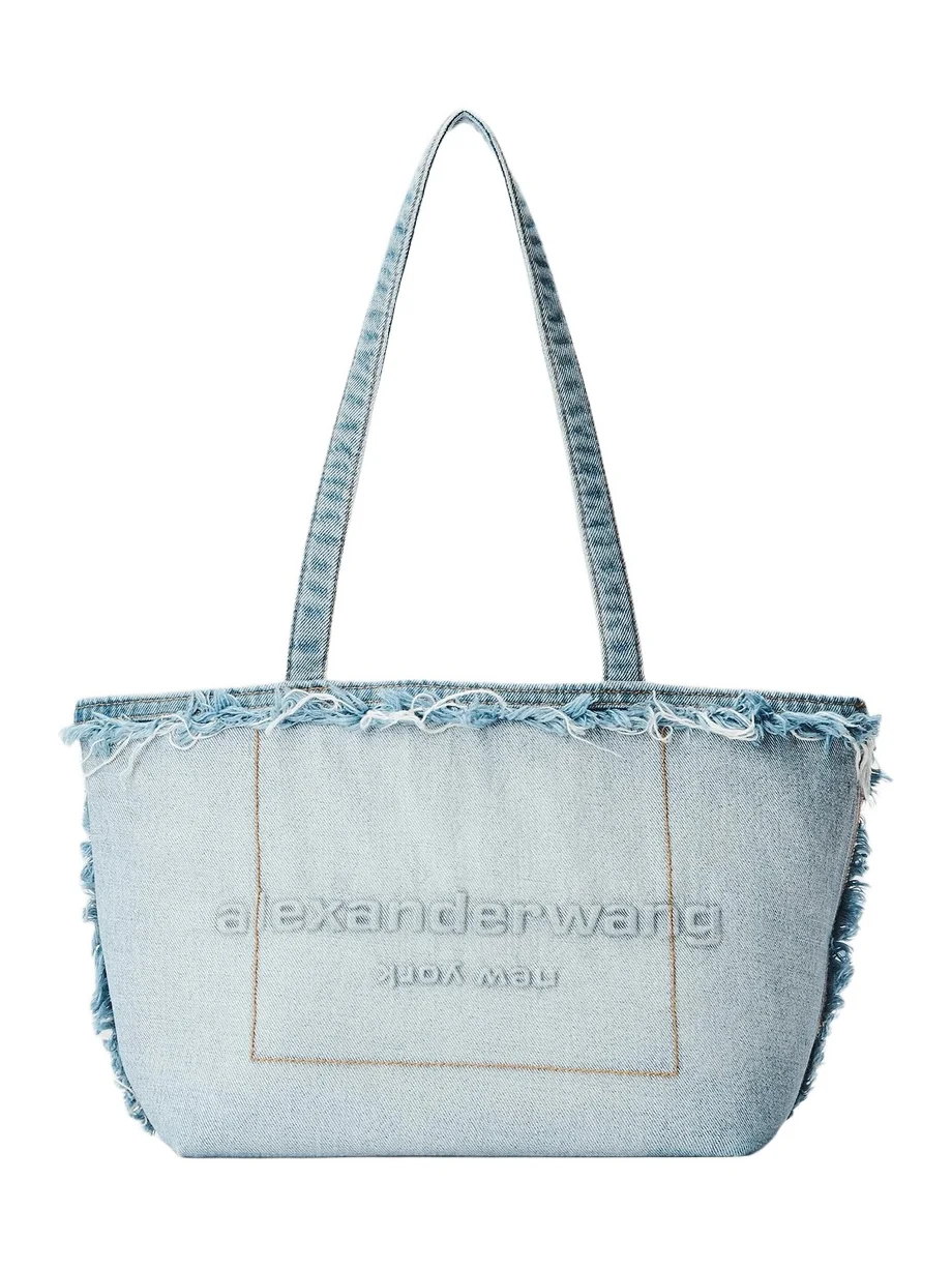 Alexander Wang Women's Punch Medium Frayed Denim Tote Bag