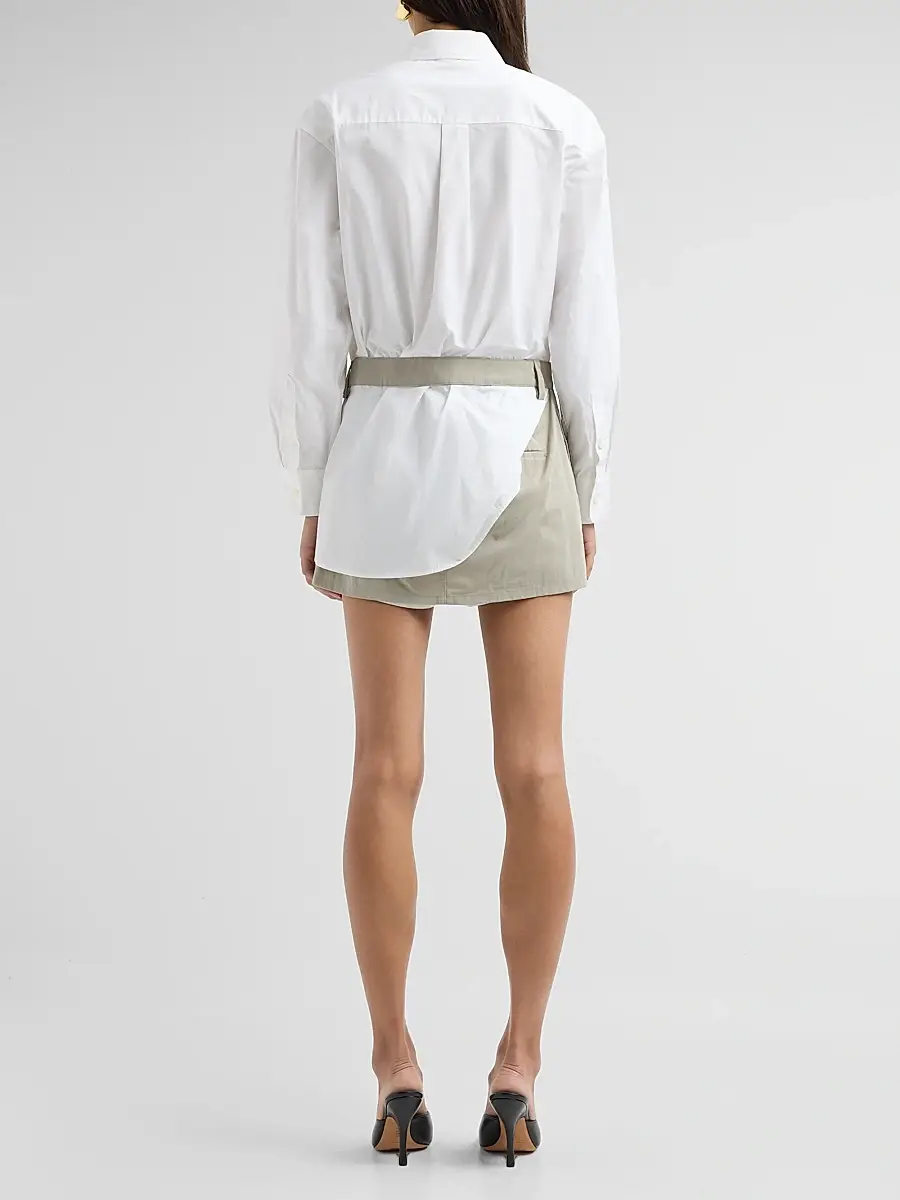 Alexander Wang Women's Tucked Shirt Cotton Romper | Thumbnail 3