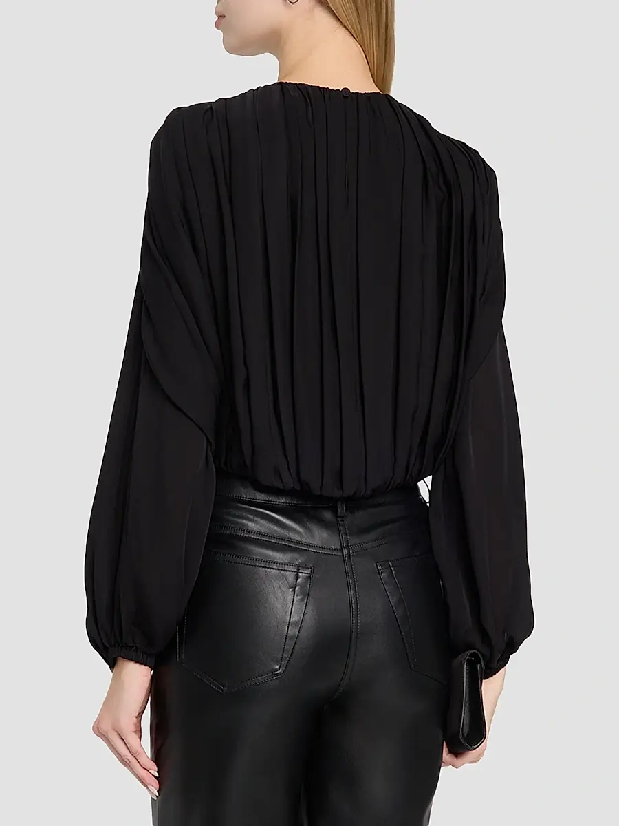 Simkhai Women's Frida Pleated Silk Top | Thumbnail 3 Simkhai Women's Frida Pleated Silk Top | Thumbnail 3