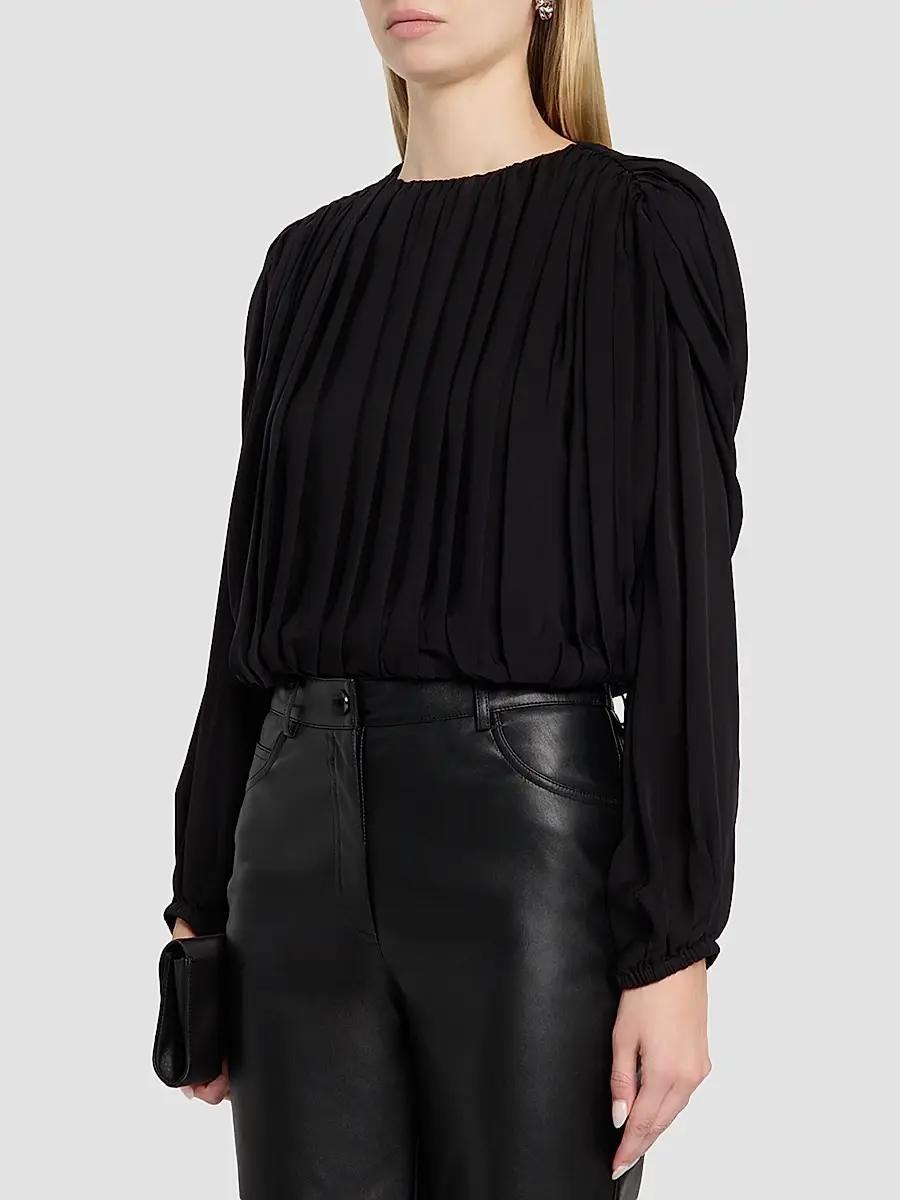 Simkhai Women's Frida Pleated Silk Top | Thumbnail 4 Simkhai Women's Frida Pleated Silk Top | Thumbnail 4