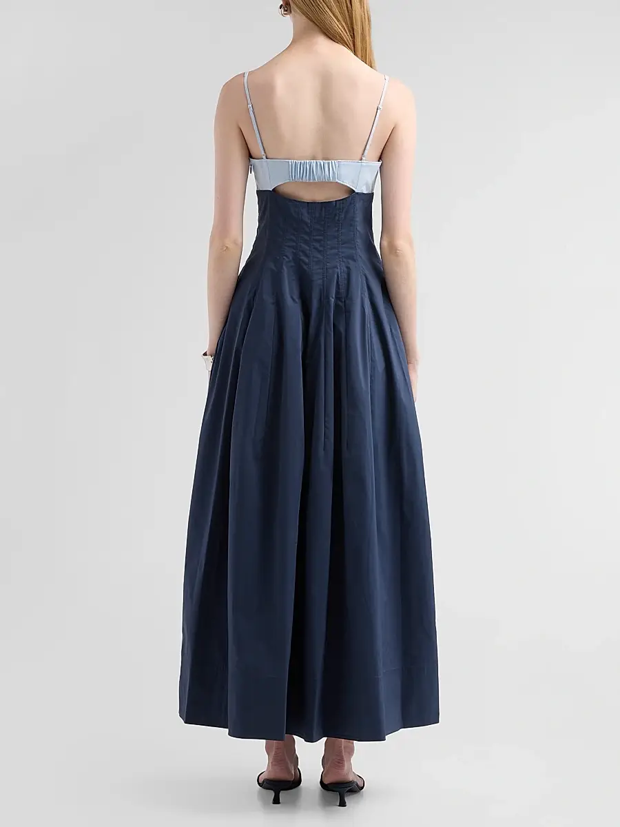 Simkhai Women's Maddy Cotton-Blend Cut-Out Midi Dress | Thumbnail 3