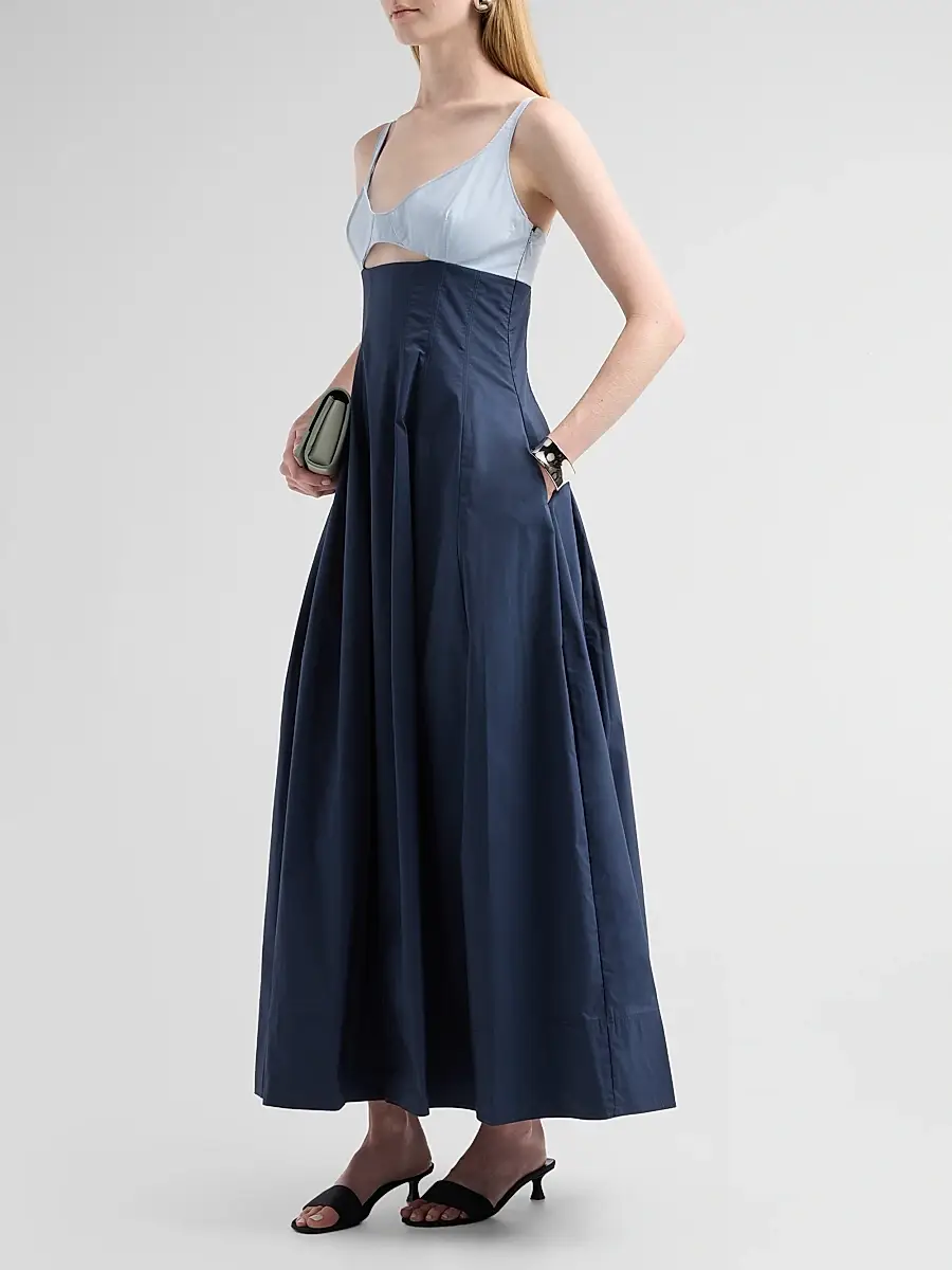Simkhai Women's Maddy Cotton-Blend Cut-Out Midi Dress | Thumbnail 4
