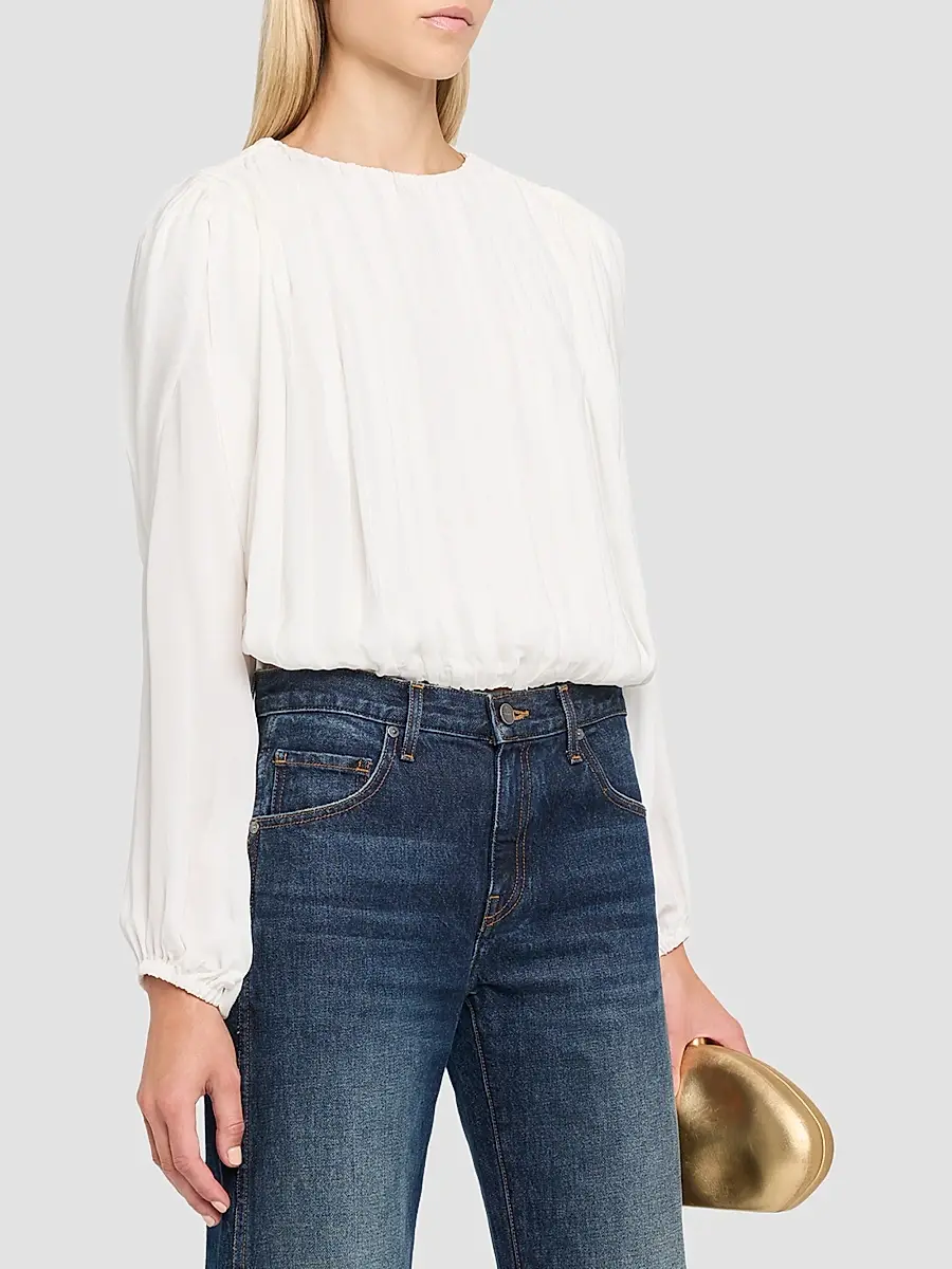 Simkhai Women's Frida Pleated Silk Top | Thumbnail 4 Simkhai Women's Frida Pleated Silk Top | Thumbnail 4
