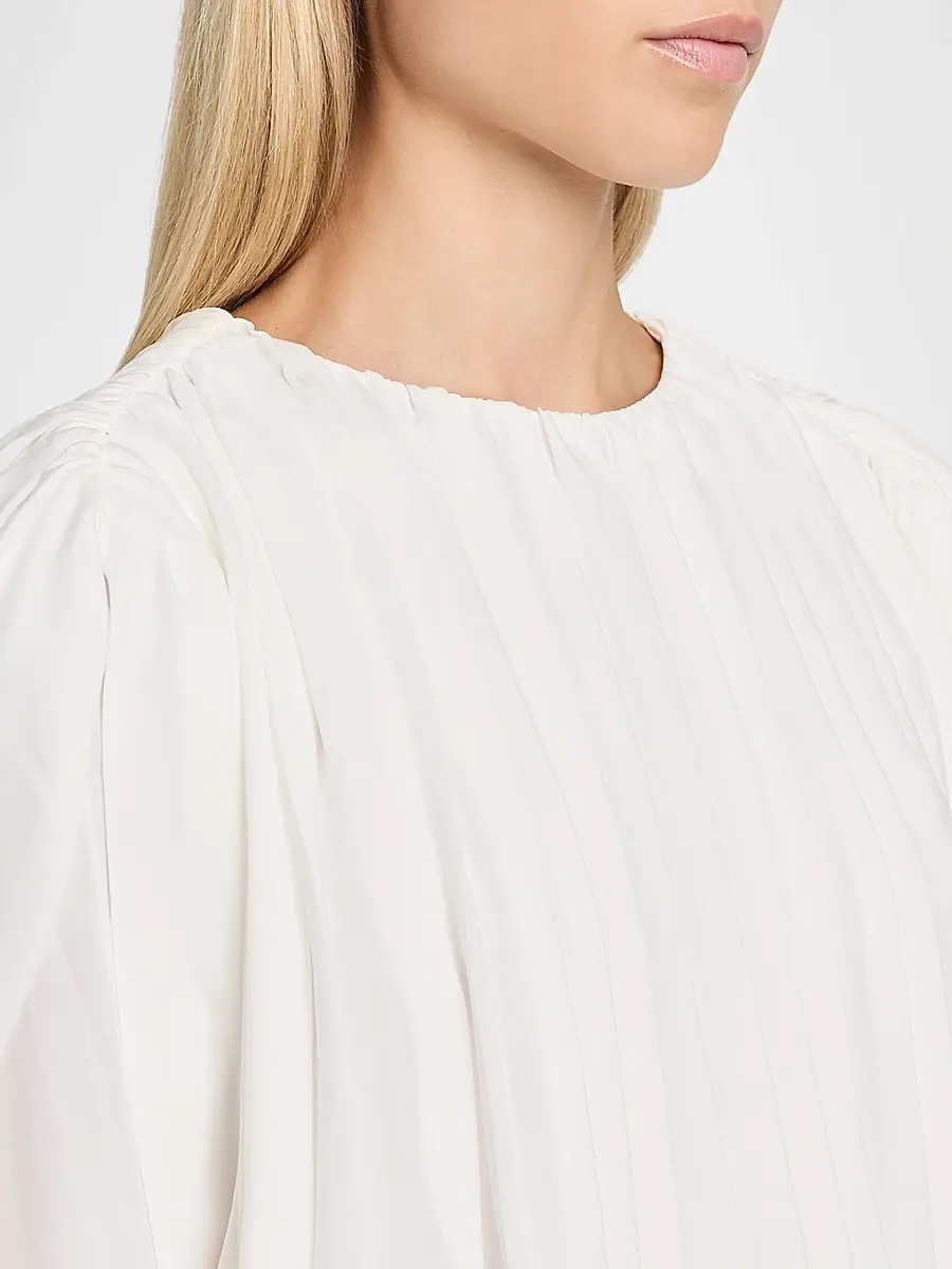 Simkhai Women's Frida Pleated Silk Top | Thumbnail 5 Simkhai Women's Frida Pleated Silk Top | Thumbnail 5