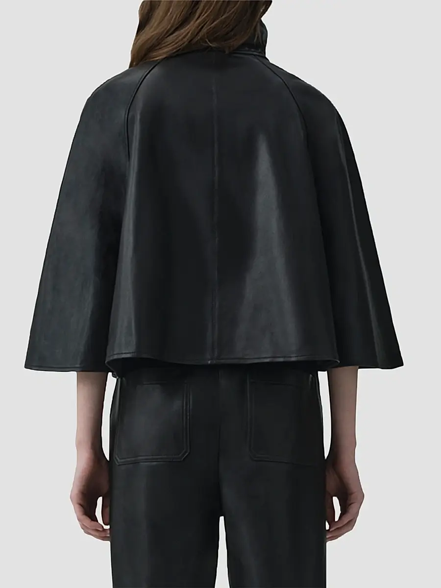 Simkhai Women's Orvik Leather Cape Jacket | Thumbnail 3 Simkhai Women's Orvik Leather Cape Jacket | Thumbnail 3