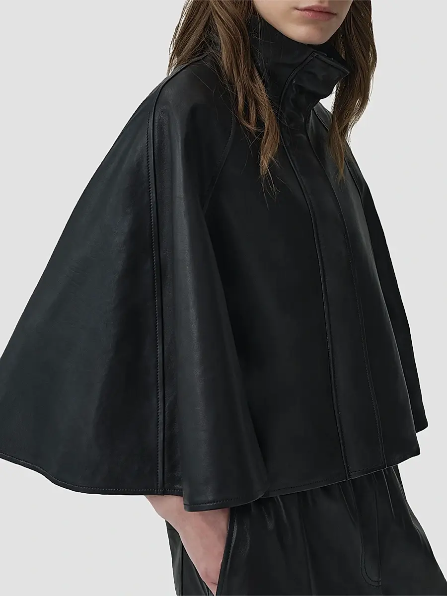 Simkhai Women's Orvik Leather Cape Jacket | Thumbnail 6 Simkhai Women's Orvik Leather Cape Jacket | Thumbnail 6