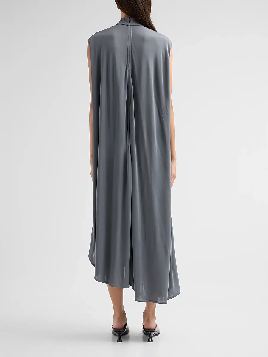 Bottega Veneta Women's Jersey Crêpe Brooch Asymmetric Midi Dress | Thumbnail 3 Bottega Veneta Women's Jersey Crêpe Brooch Asymmetric Midi Dress | Thumbnail 3