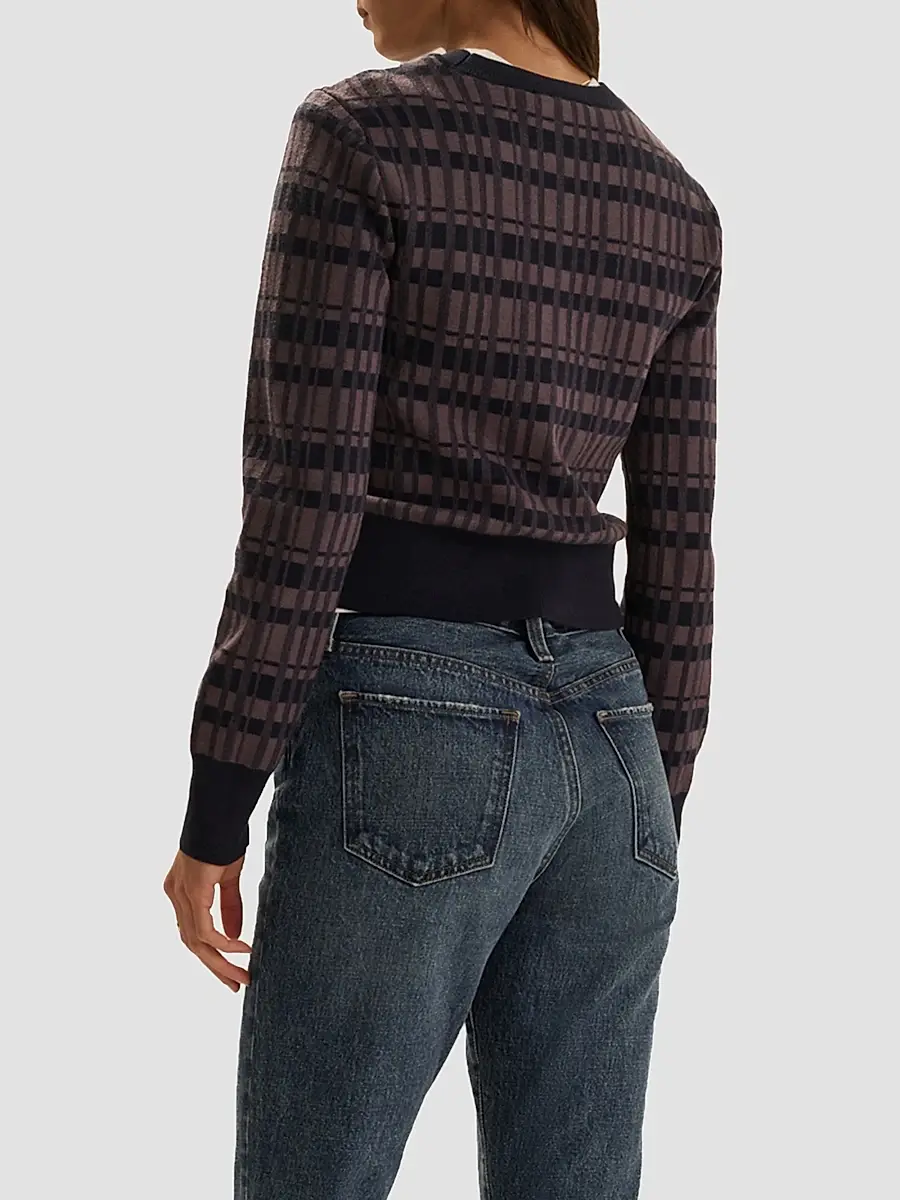 Favorite Daughter Women's Henry Plaid Knit Crewneck Sweater | Thumbnail 3 Favorite Daughter Women's Henry Plaid Knit Crewneck Sweater | Thumbnail 3