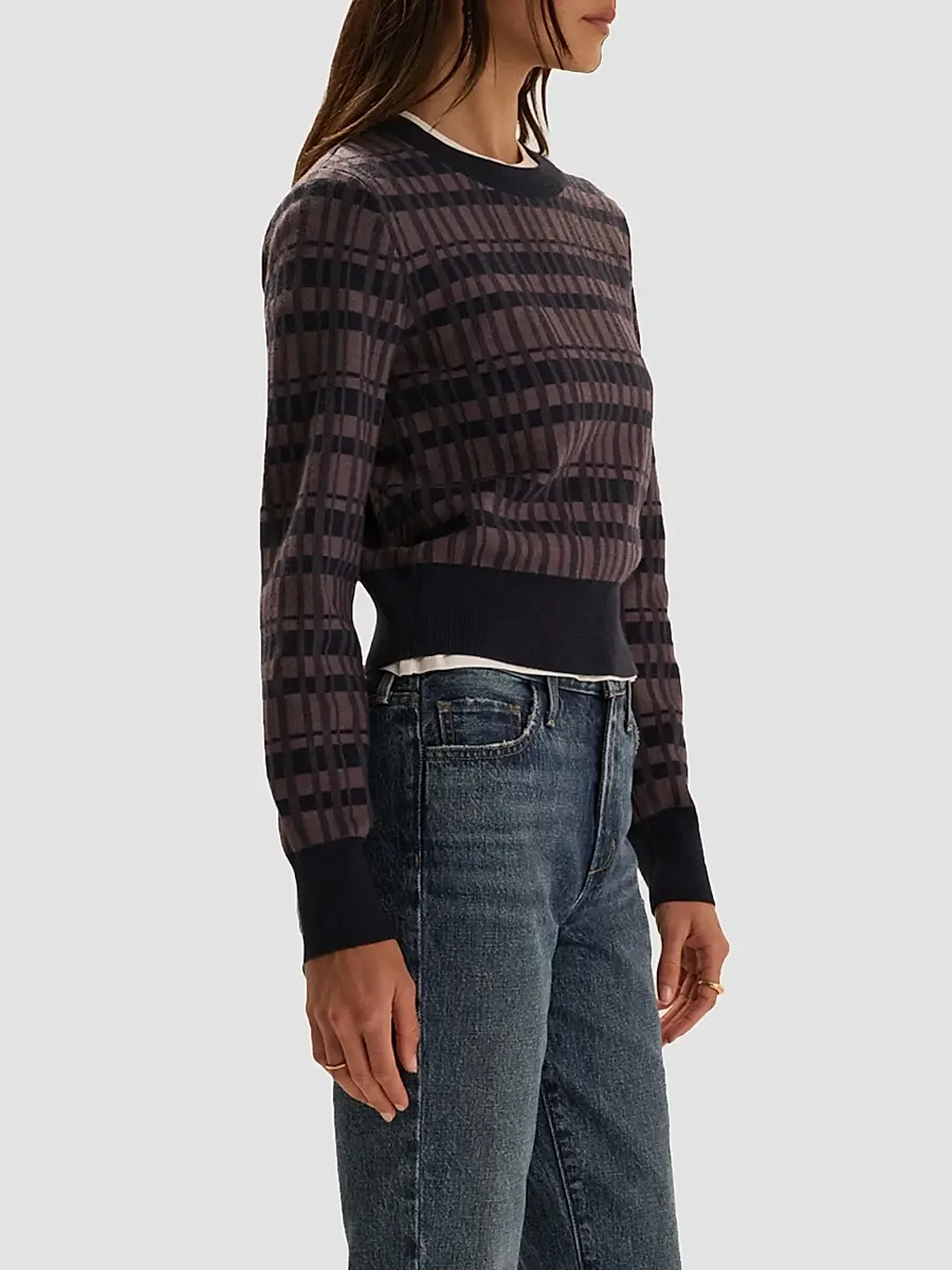 Favorite Daughter Women's Henry Plaid Knit Crewneck Sweater | Thumbnail 5 Favorite Daughter Women's Henry Plaid Knit Crewneck Sweater | Thumbnail 5