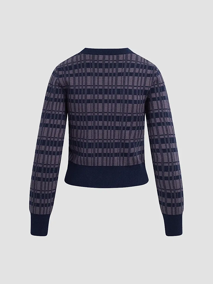 Favorite Daughter Women's Henry Plaid Knit Crewneck Sweater | Thumbnail 6 Favorite Daughter Women's Henry Plaid Knit Crewneck Sweater | Thumbnail 6