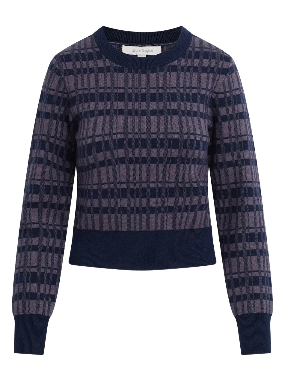 Favorite Daughter Women's Henry Plaid Knit Crewneck Sweater
