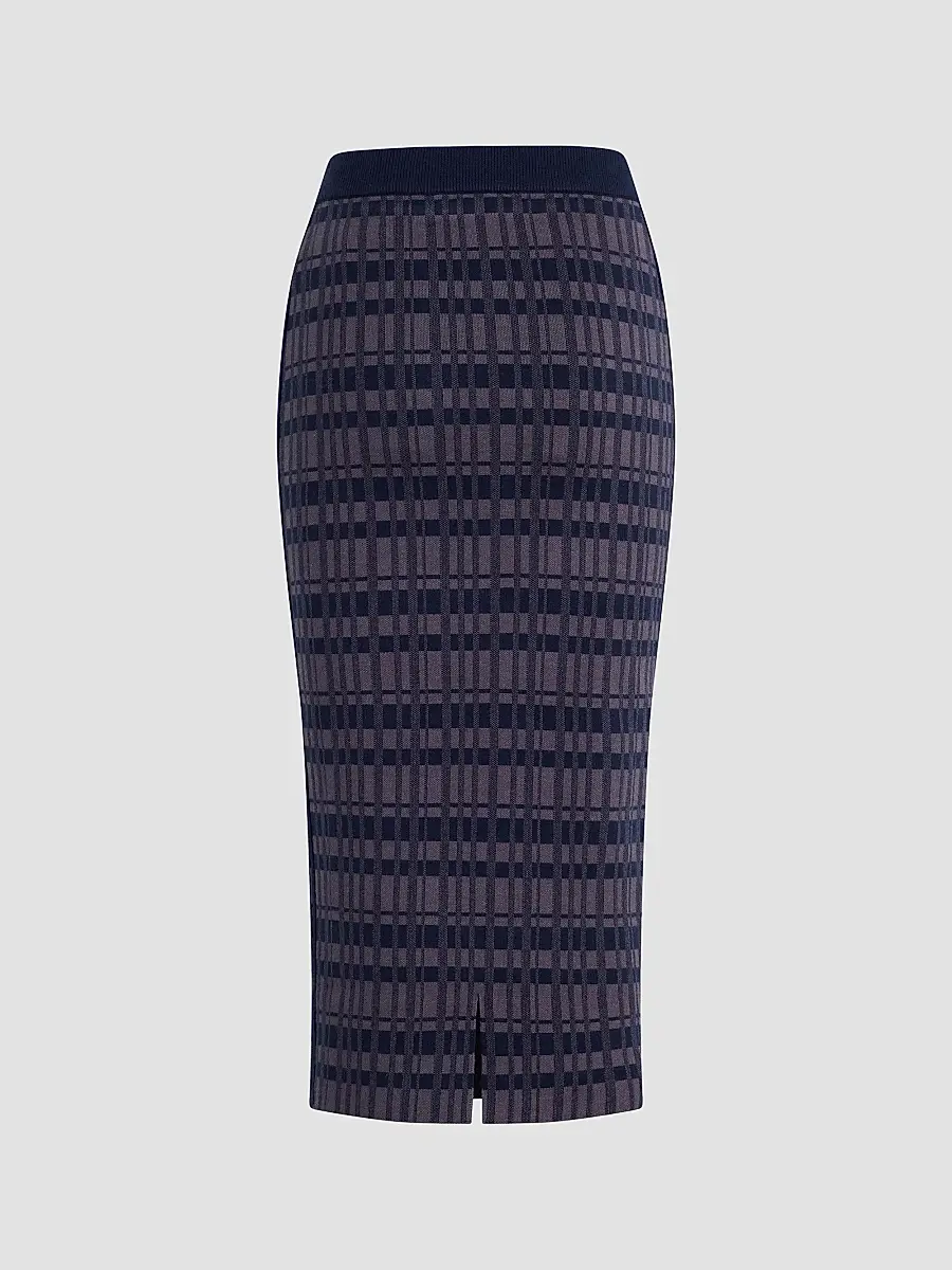 Favorite Daughter Women's Draper Plaid Knit Column Midi-Skirt | Thumbnail 3 Favorite Daughter Women's Draper Plaid Knit Column Midi-Skirt | Thumbnail 3
