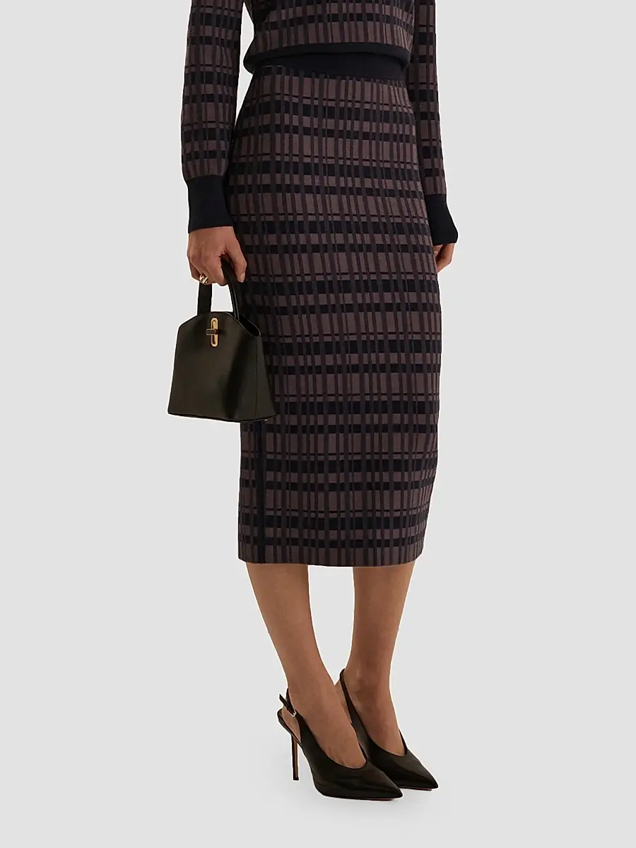 Favorite Daughter Women's Draper Plaid Knit Column Midi-Skirt | Thumbnail 4 Favorite Daughter Women's Draper Plaid Knit Column Midi-Skirt | Thumbnail 4
