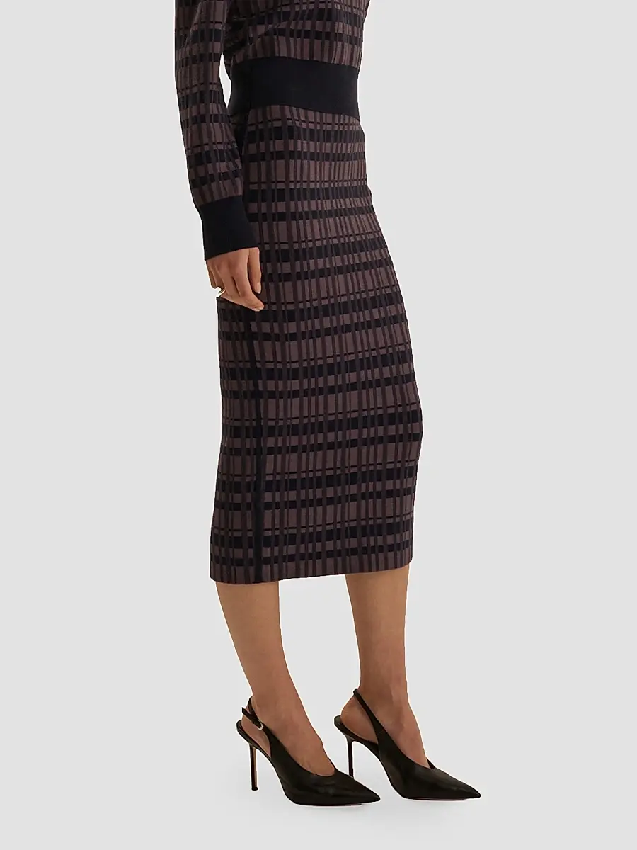Favorite Daughter Women's Draper Plaid Knit Column Midi-Skirt | Thumbnail 5 Favorite Daughter Women's Draper Plaid Knit Column Midi-Skirt | Thumbnail 5