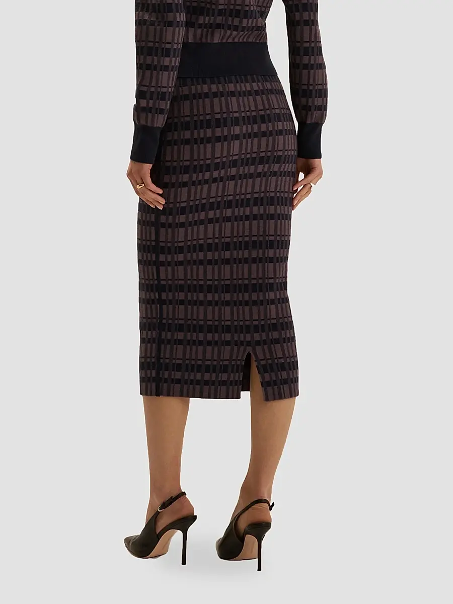Favorite Daughter Women's Draper Plaid Knit Column Midi-Skirt | Thumbnail 6 Favorite Daughter Women's Draper Plaid Knit Column Midi-Skirt | Thumbnail 6