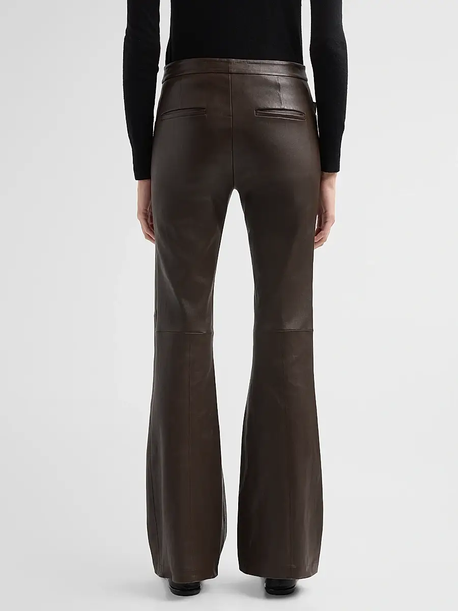 Vince Women's Mid-Rise Stretch-Leather Flare Pants | Thumbnail 3 Vince Women's Mid-Rise Stretch-Leather Flare Pants | Thumbnail 3
