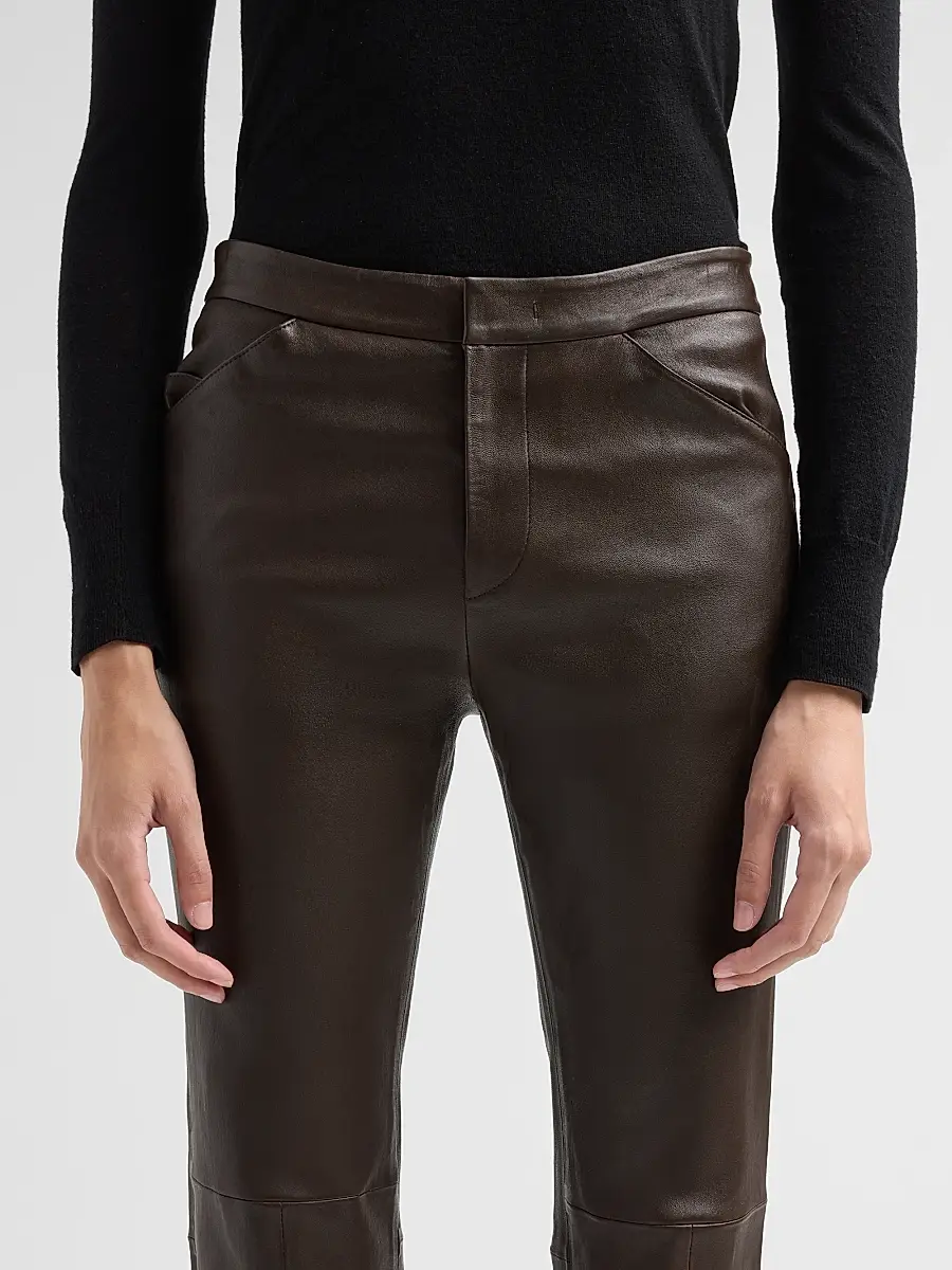 Vince Women's Mid-Rise Stretch-Leather Flare Pants | Thumbnail 5 Vince Women's Mid-Rise Stretch-Leather Flare Pants | Thumbnail 5