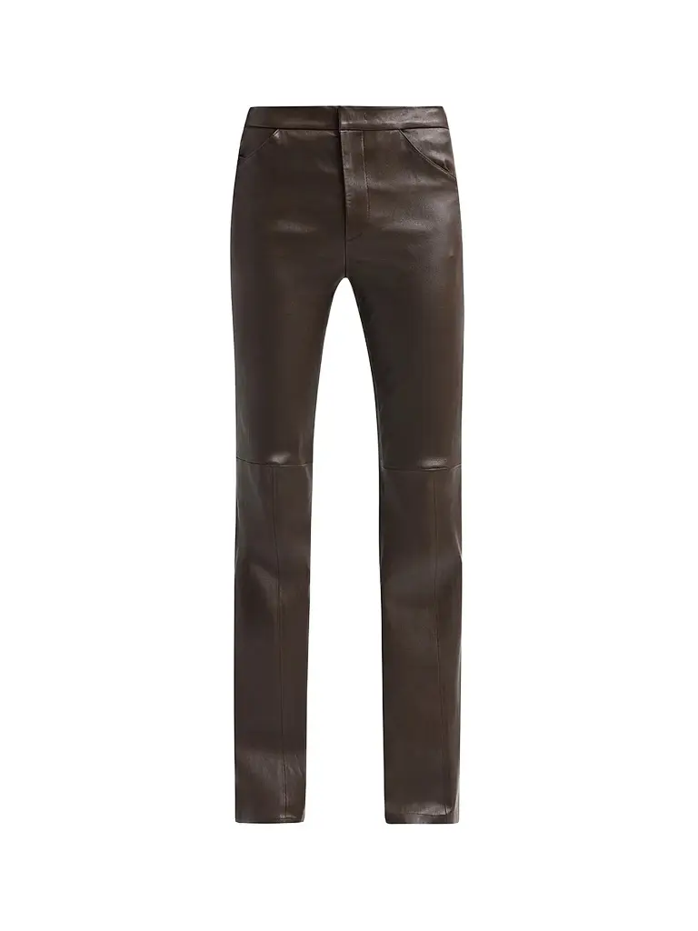 Vince Women's Mid-Rise Stretch-Leather Flare Pants