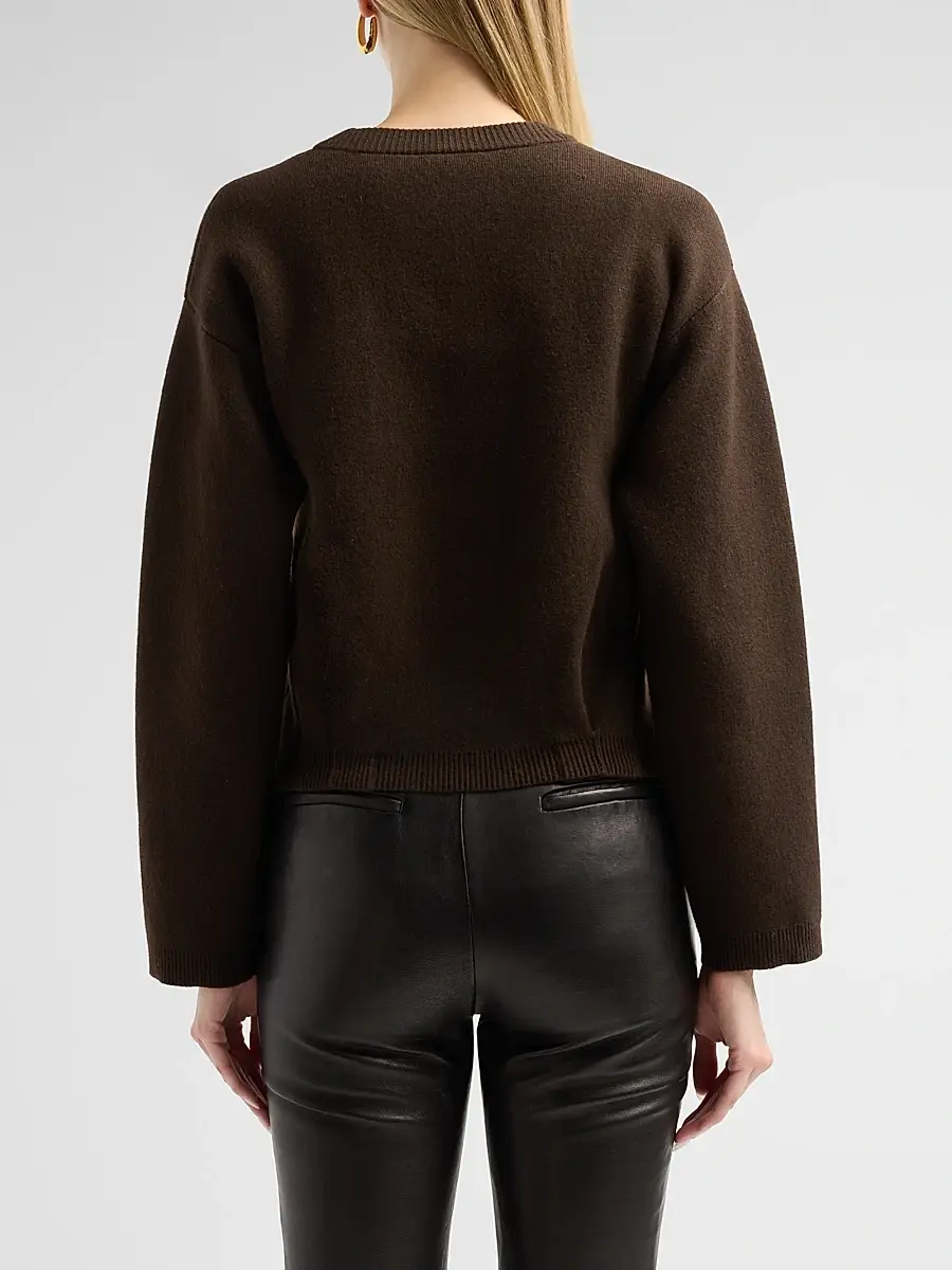 Vince Women's Wool-Blend Patch-Pocket Sweater Jacket | Thumbnail 3 Vince Women's Wool-Blend Patch-Pocket Sweater Jacket | Thumbnail 3