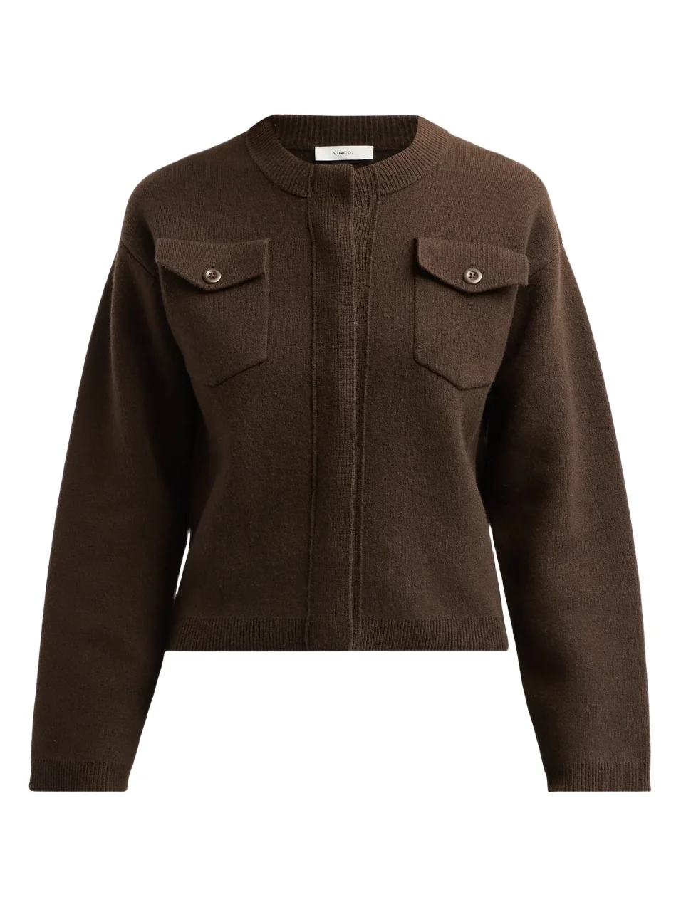 Vince Women's Wool-Blend Patch-Pocket Sweater Jacket