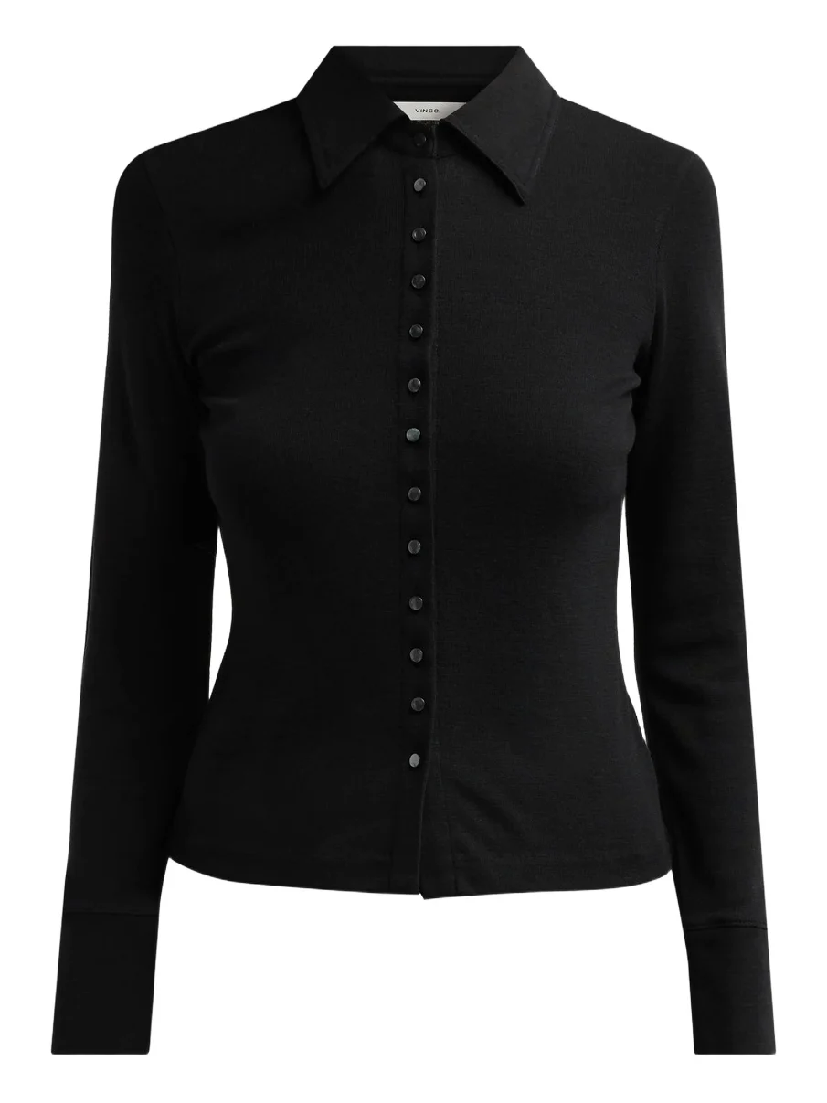 Women's Multi-Button Collared Wool-Blend Cardigan