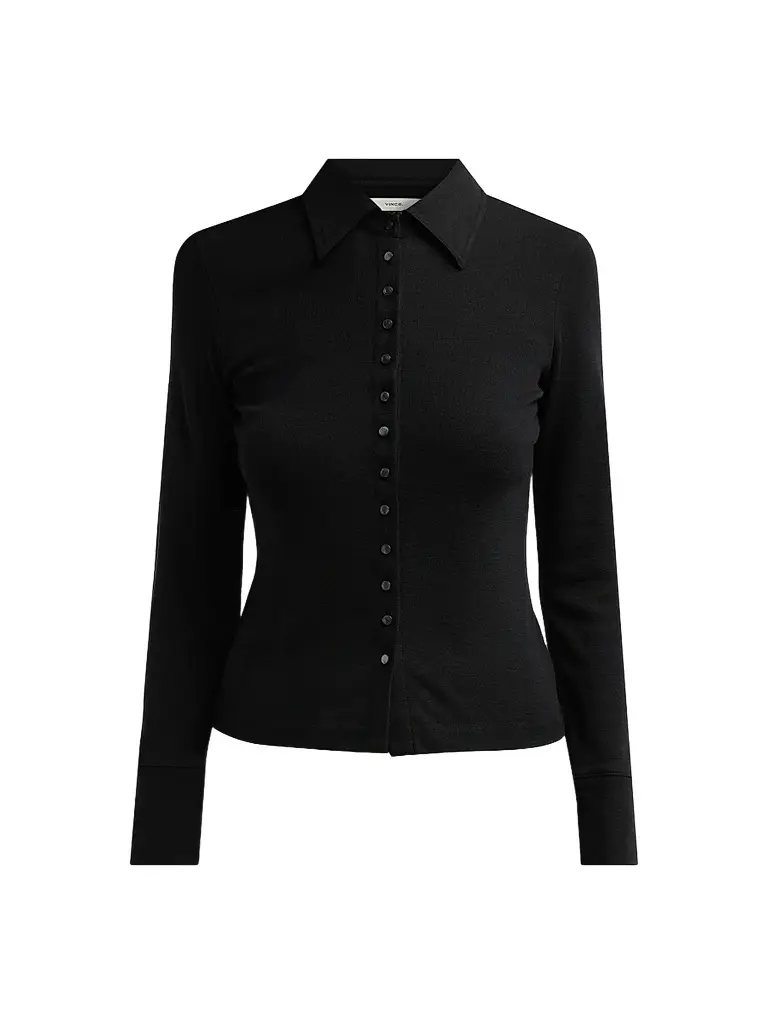 Vince Women's Multi-Button Collared Wool-Blend Cardigan