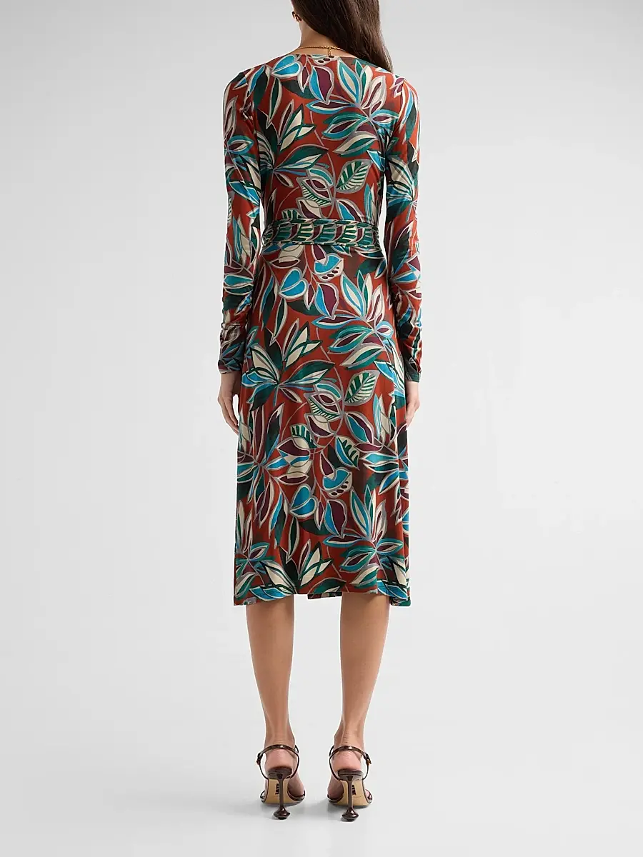 Johnny Was Women's The Janie Favorite Printed Wrap Midi Dress | Thumbnail 3
