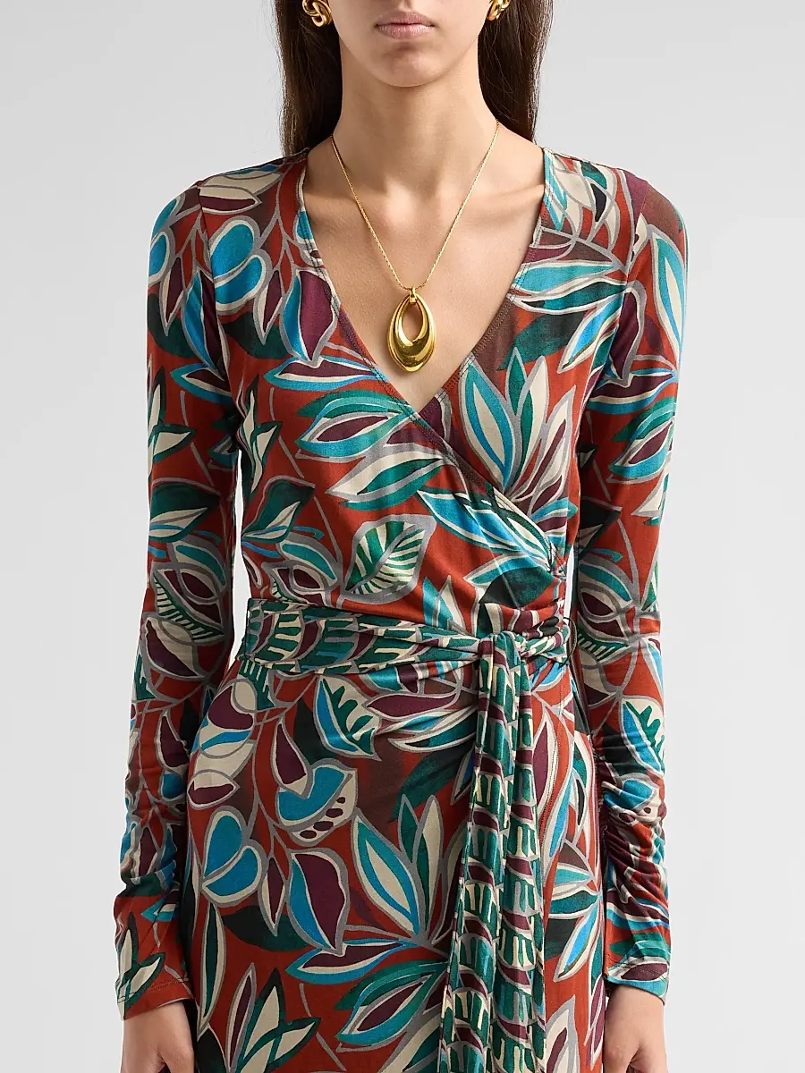 Johnny Was Women's The Janie Favorite Printed Wrap Midi Dress | Thumbnail 5