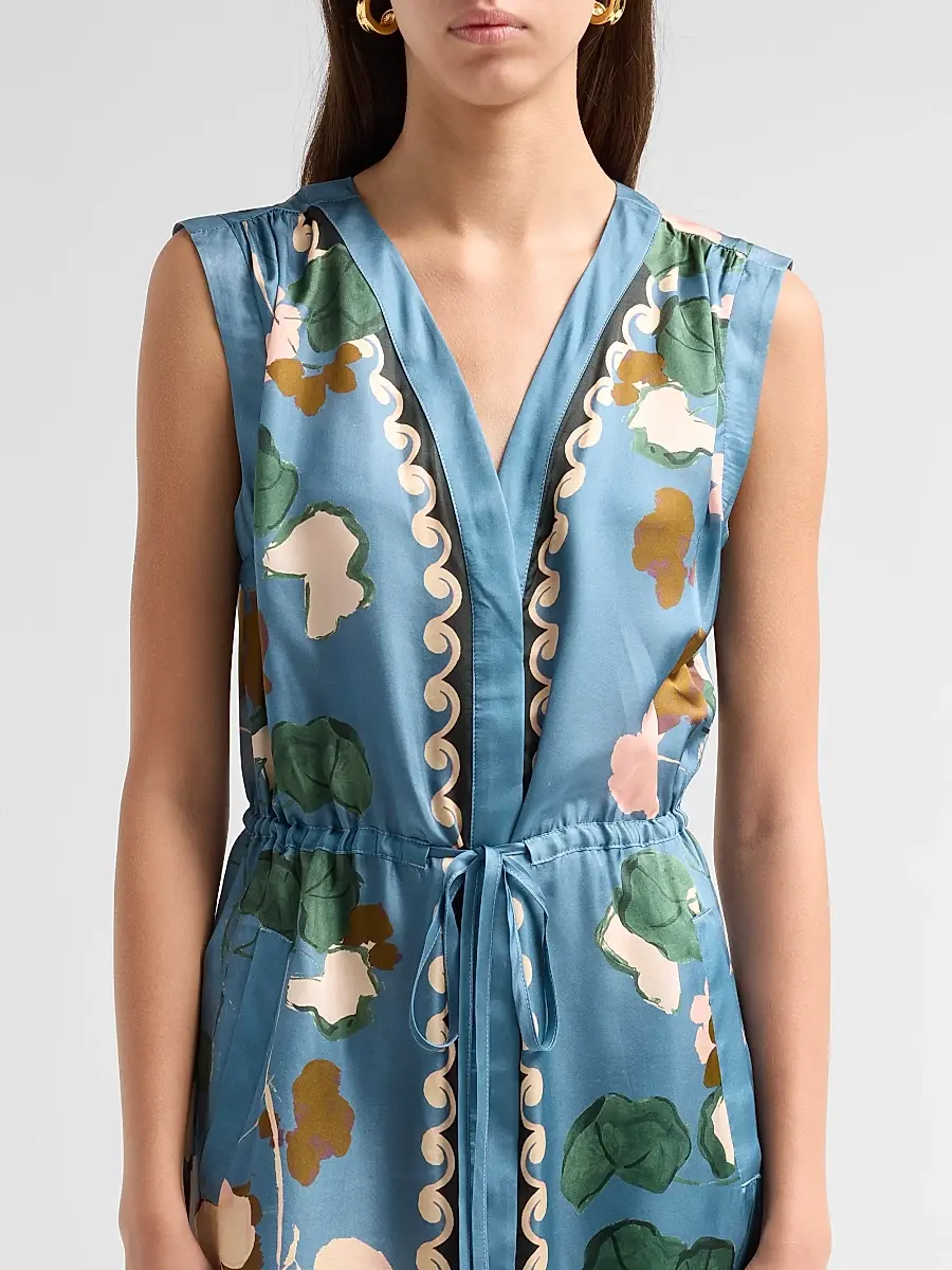 Johnny Was Women's Axelle Floral Satin Midi Dress | Thumbnail 5