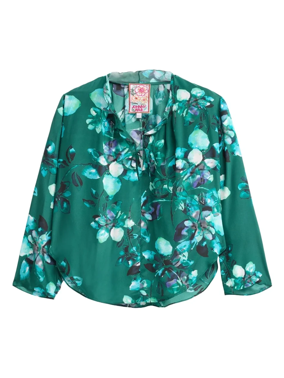 Women's Forti Floral Silk Ruffle Blouse Women's Forti Floral Silk Ruffle Blouse